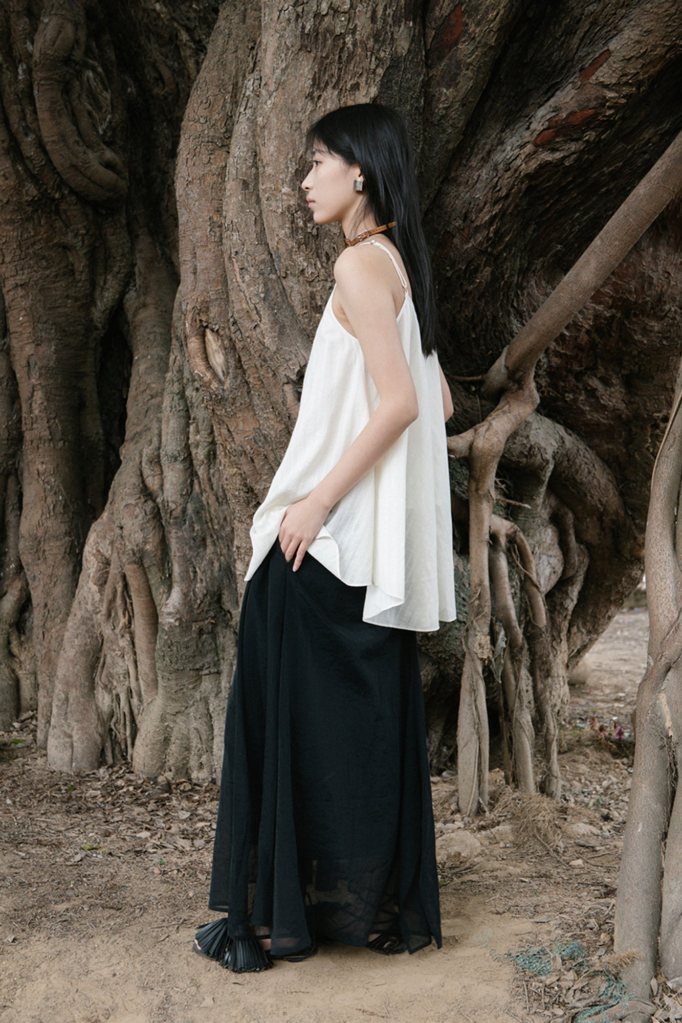 CAIRA Draped Panel Cami Top