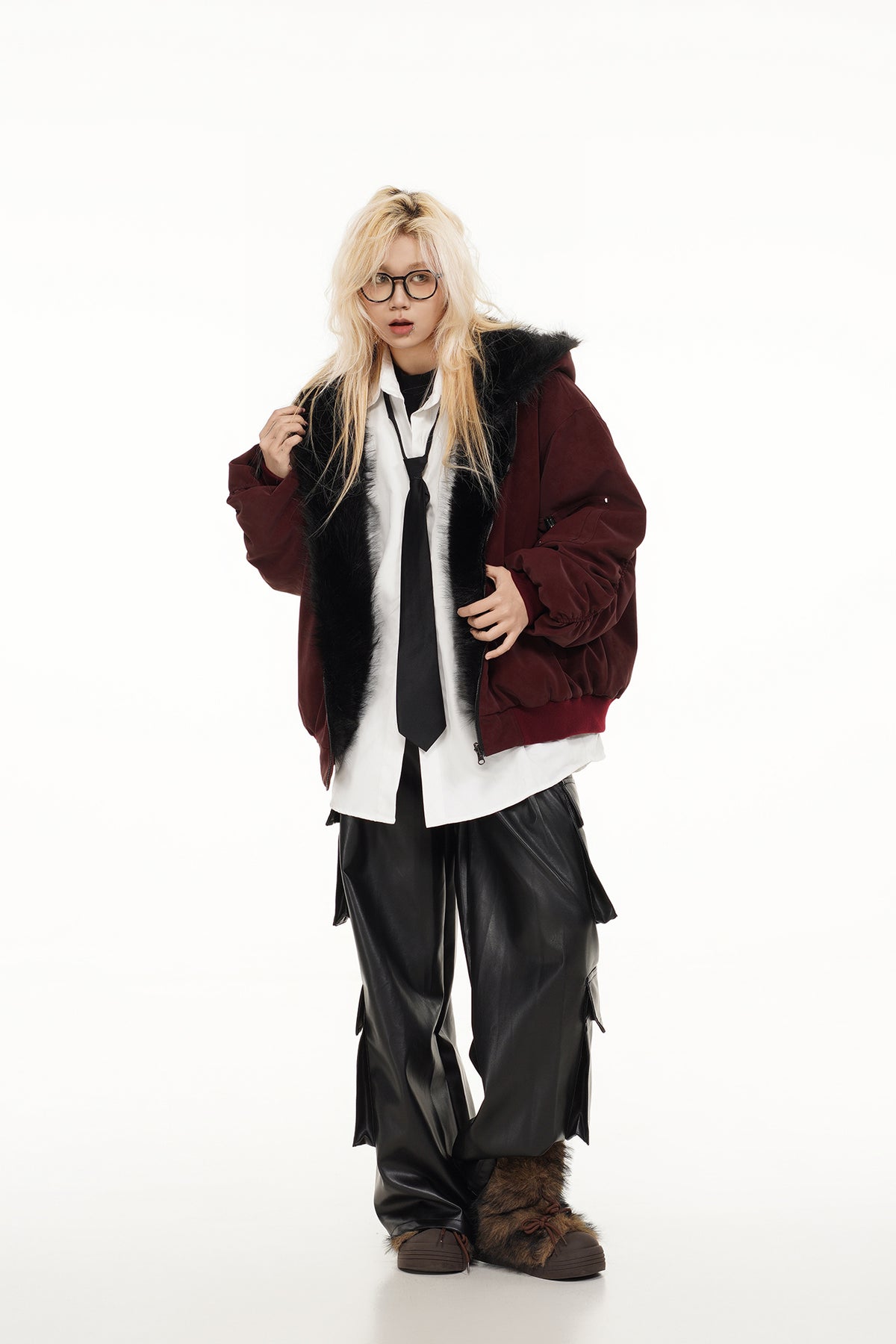 FREE CENTER Reversible Hooded Puffer Jacket