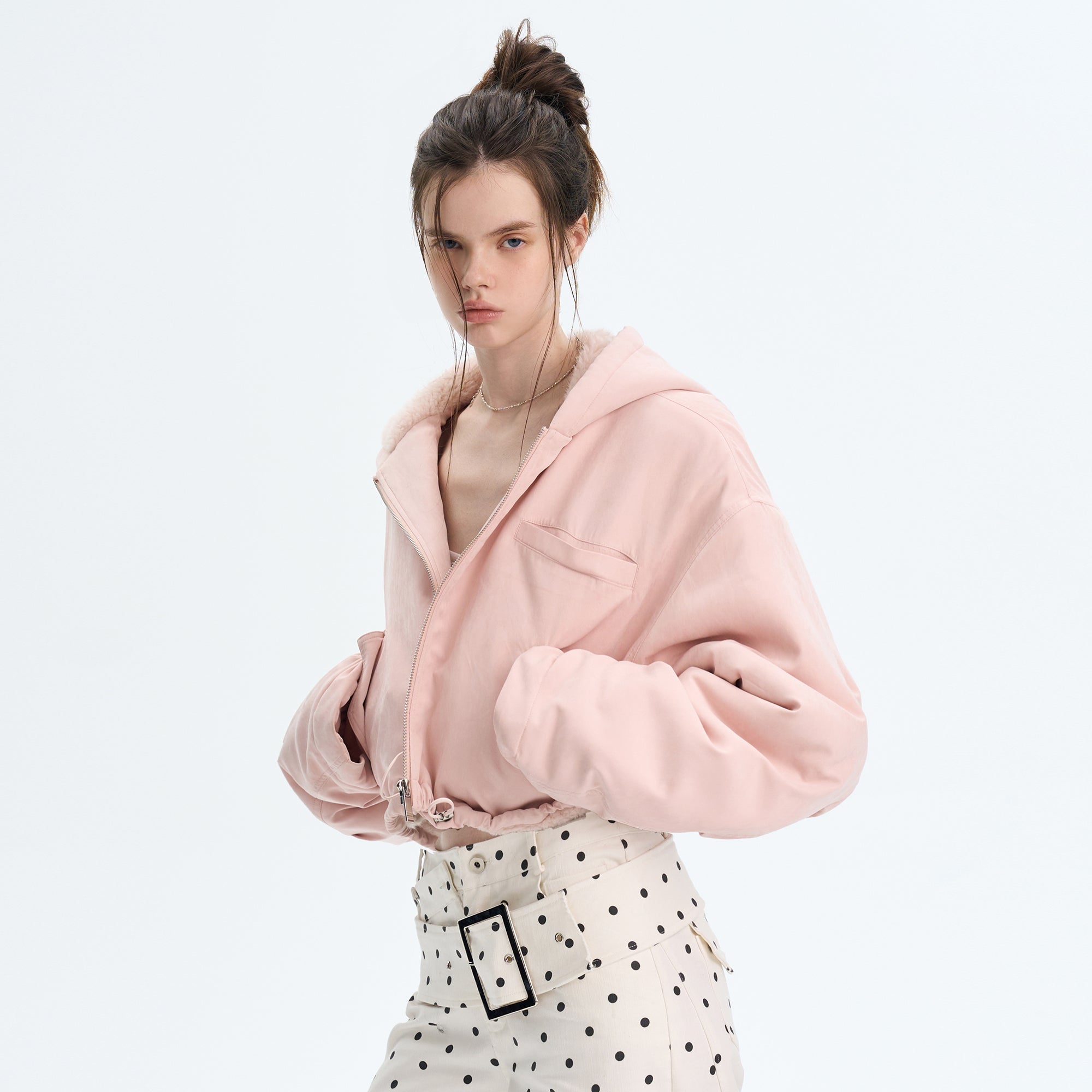 THE NEVERMORE Faux Fur Lined Cropped Parka