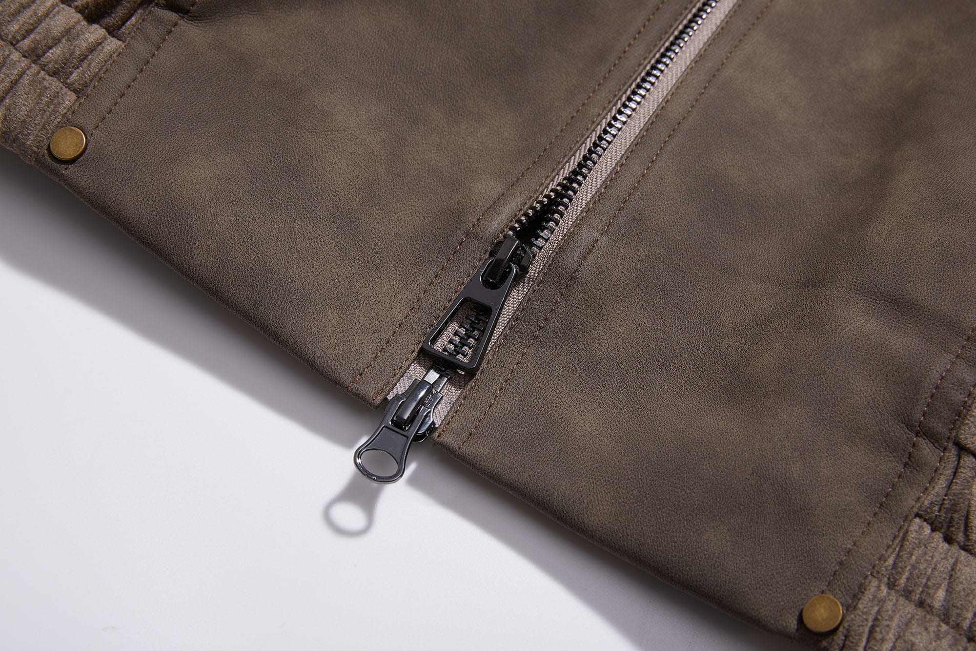 ERROR CODE ROBOT Armored Layered PU & Suede Panel Jacket