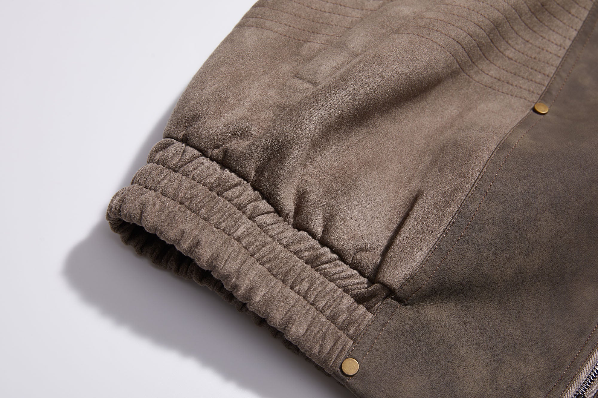 ERROR CODE ROBOT Armored Layered PU & Suede Panel Jacket