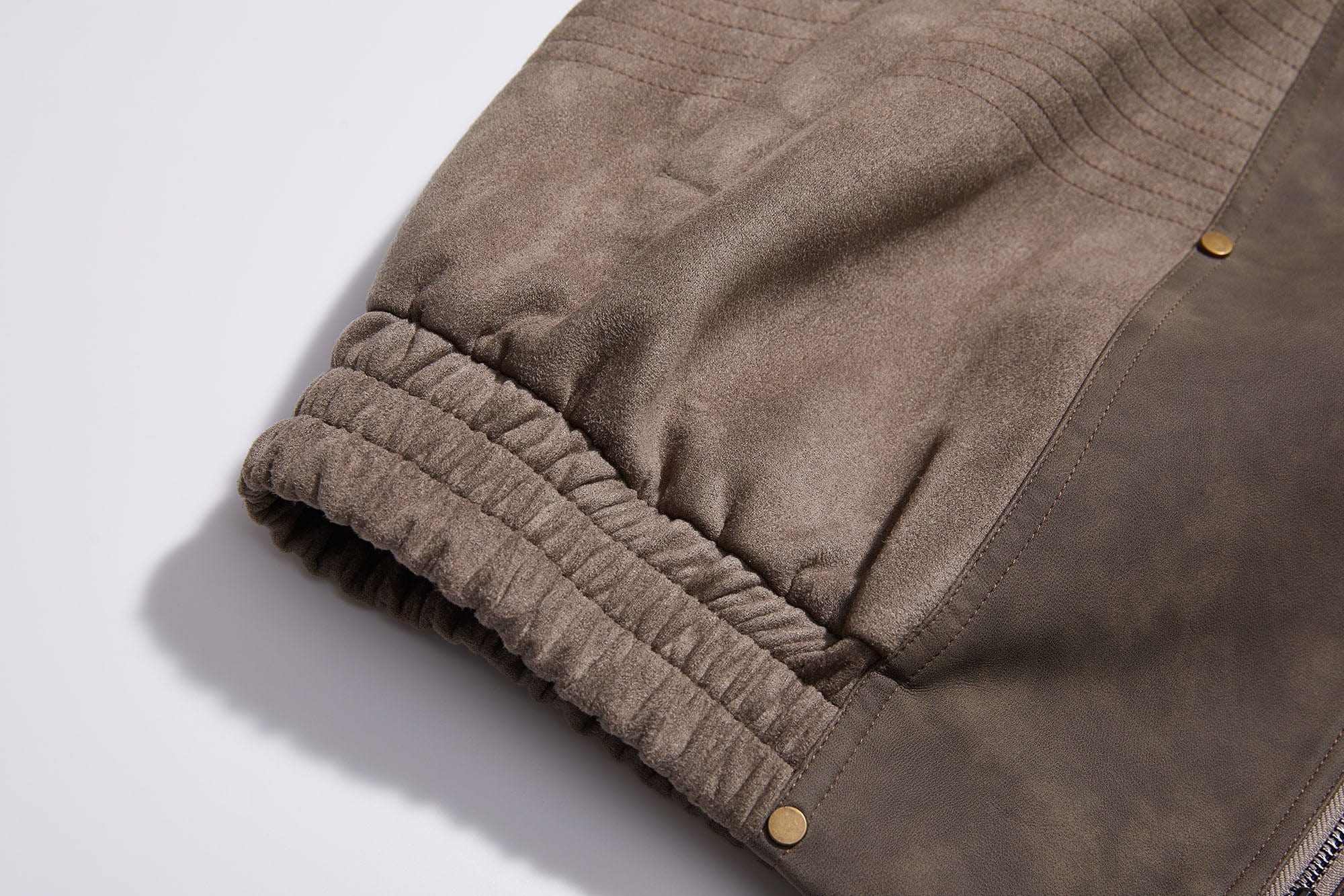 ERROR CODE ROBOT Armored Layered PU & Suede Panel Jacket