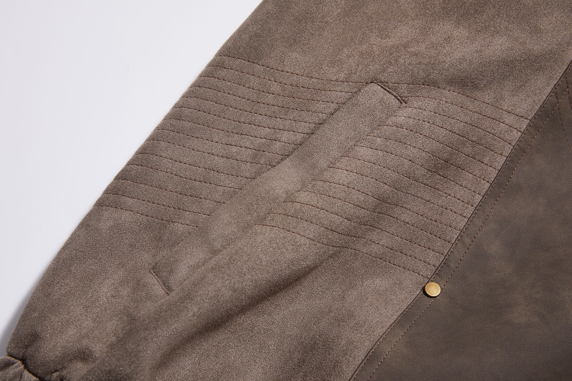 ERROR CODE ROBOT Armored Layered PU & Suede Panel Jacket