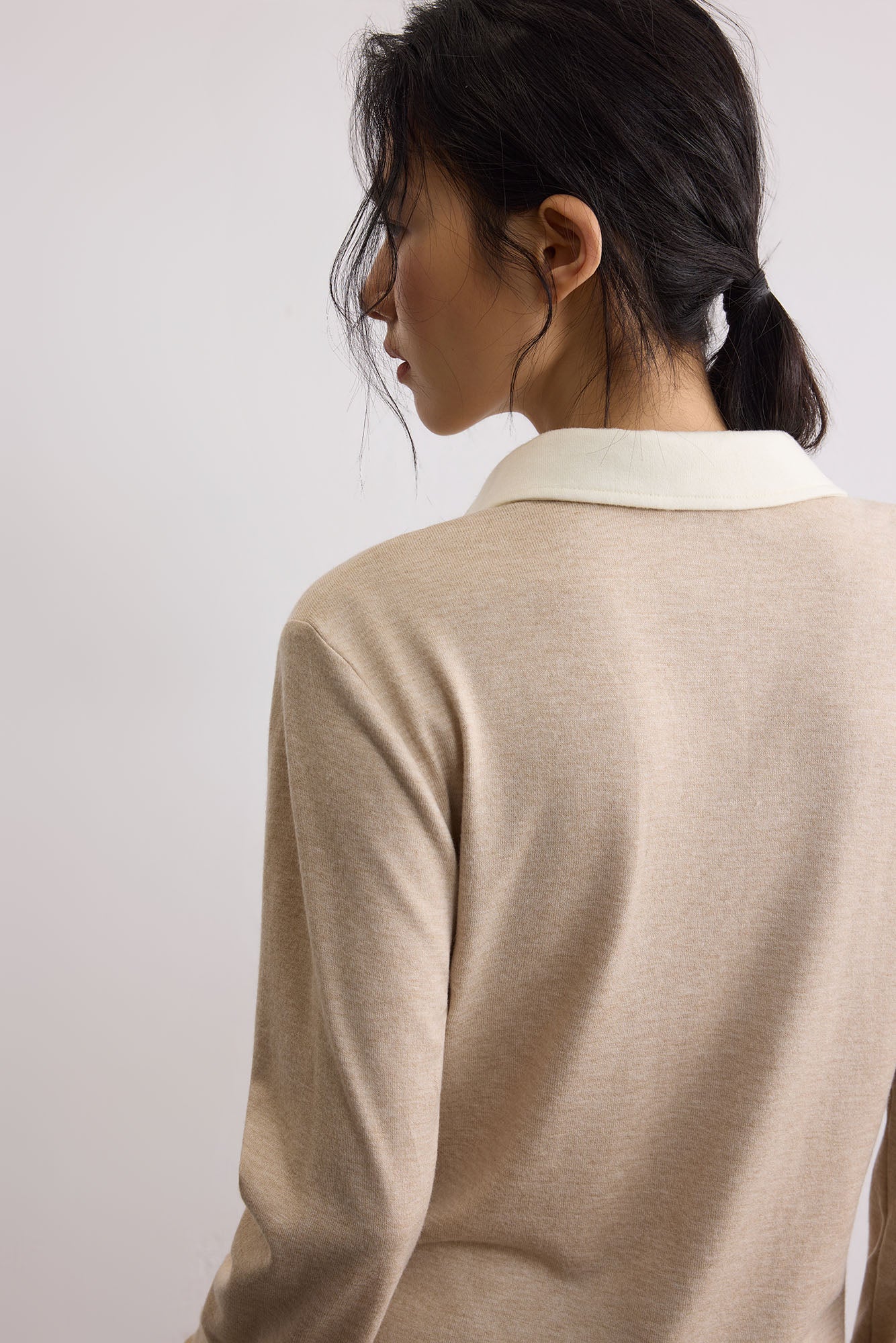 SAME FLOW Modern Double-Layered Long-Sleeve Tee