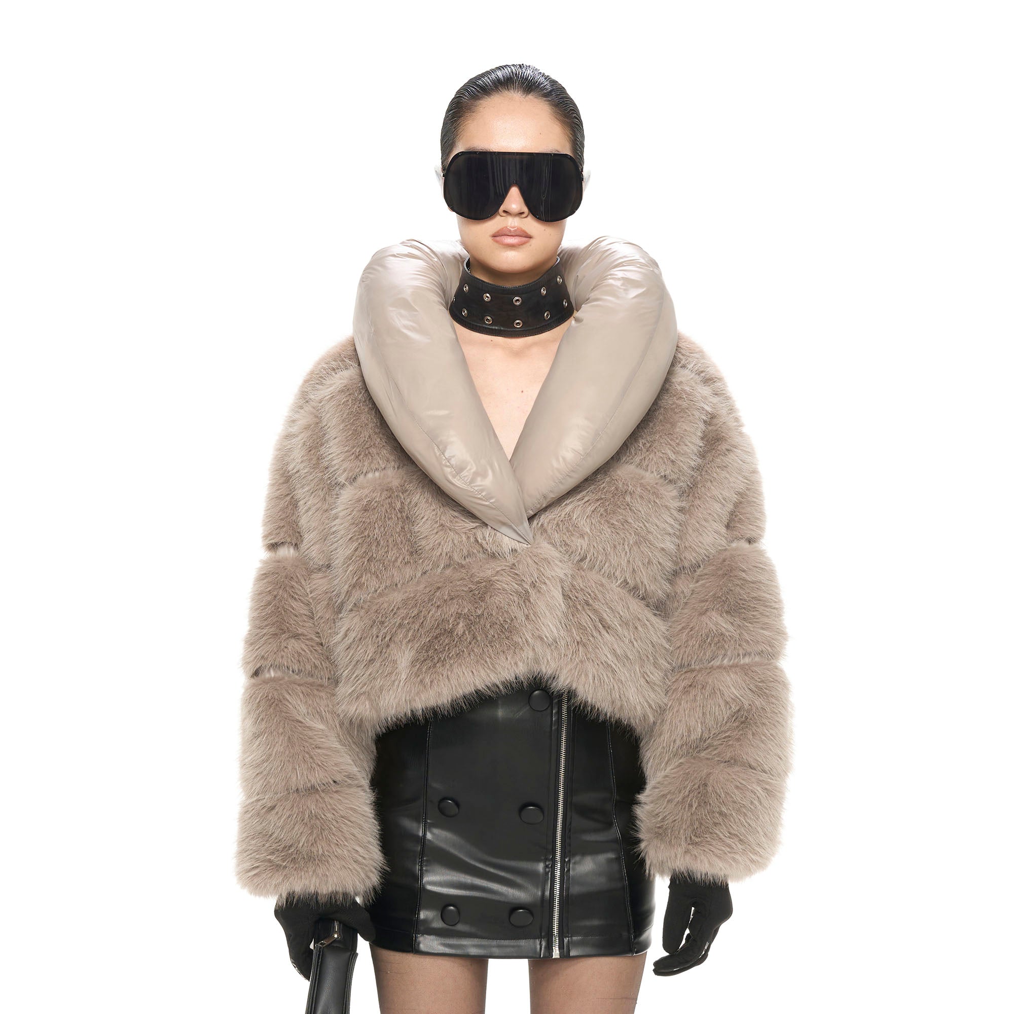 NEVER OFFEND L ANGEL Reversible Faux-Fur Cropped Puffer Jacket