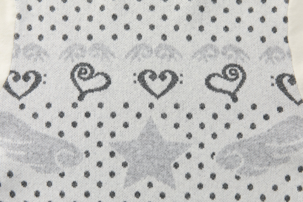 BETWEENAND Heart & Star Jacquard Turtleneck Sweater