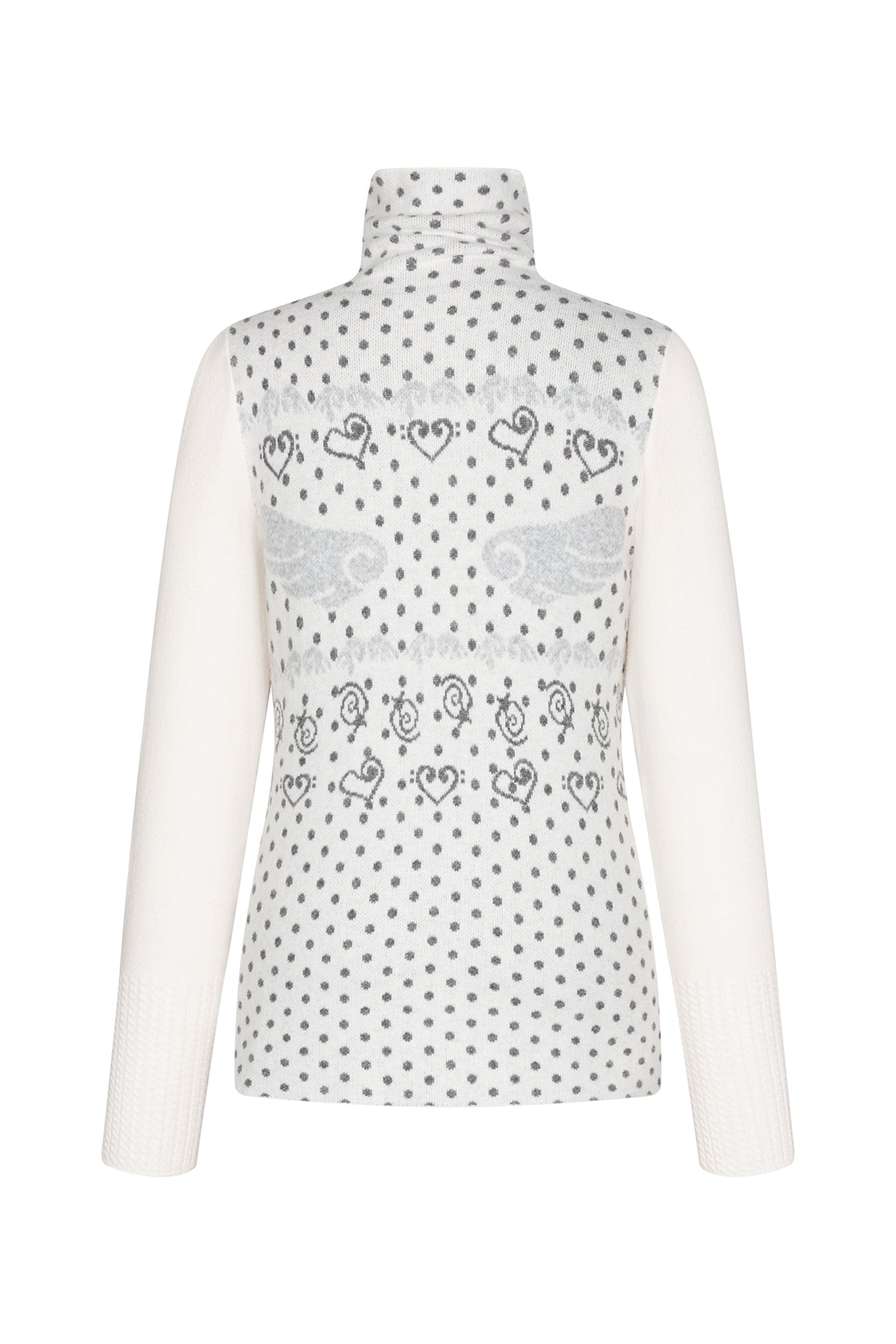 BETWEENAND Heart & Star Jacquard Turtleneck Sweater