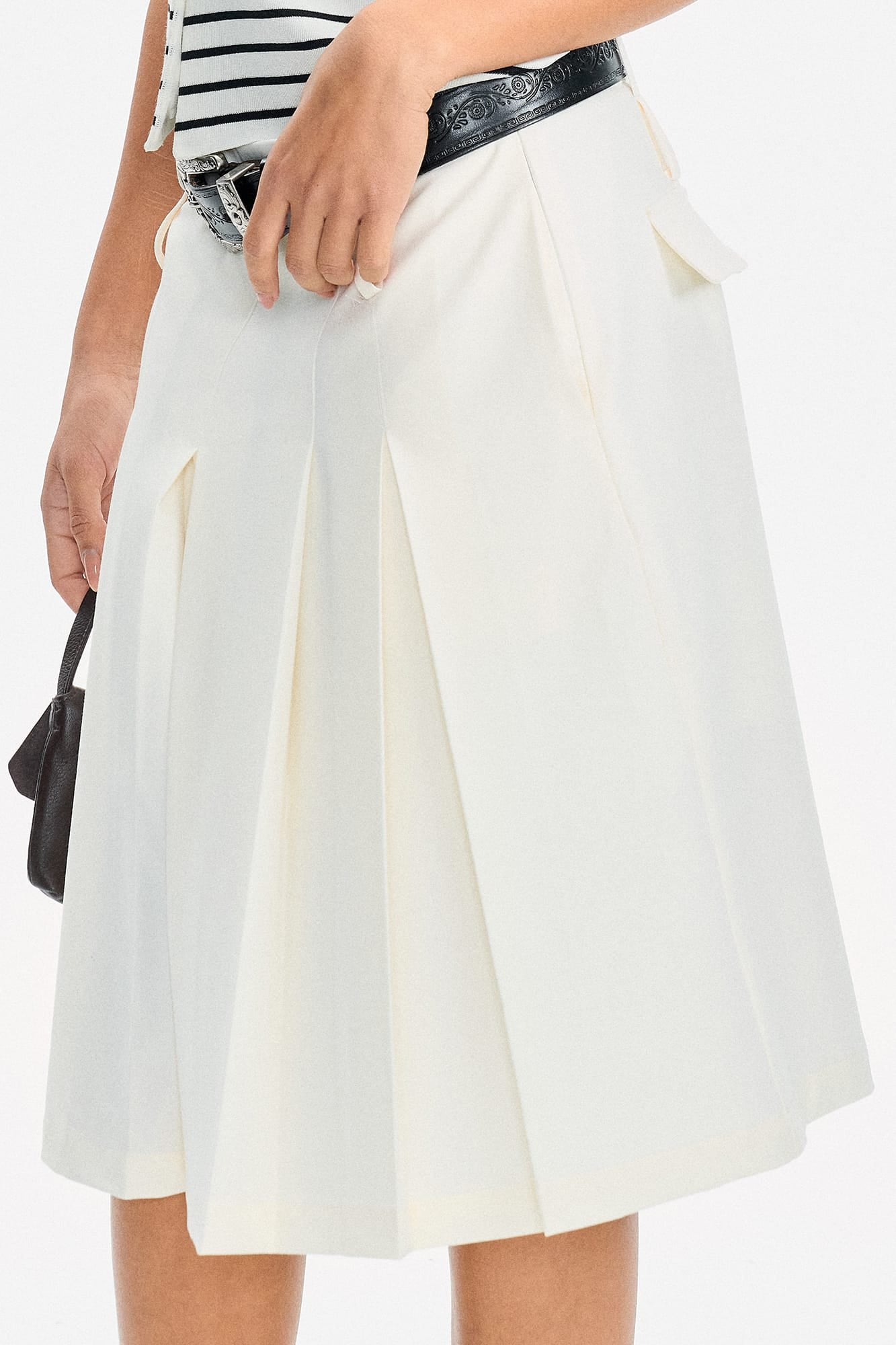 LEONSENSE Pleated A-Line Skort Shorts