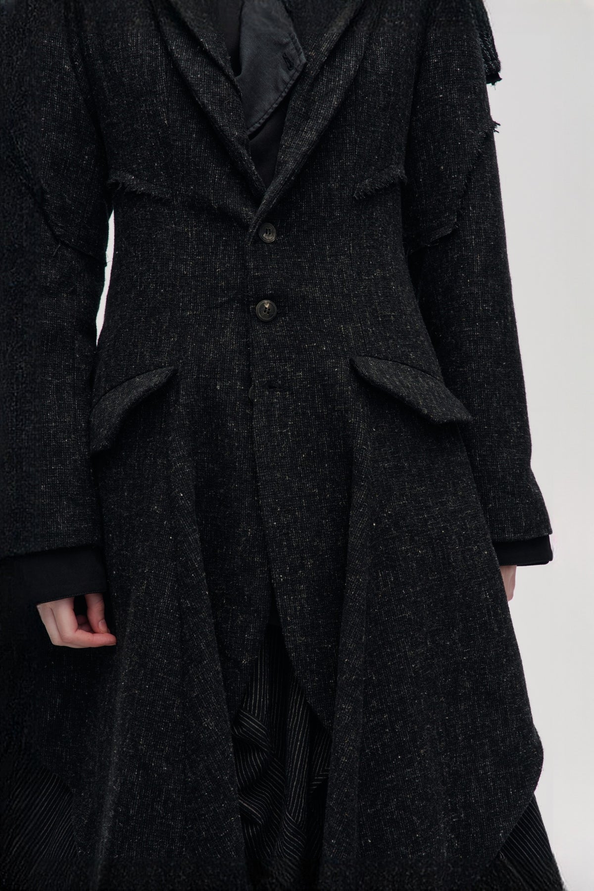 ILNya Nieternite Nifutur Wool-Blend Spliced Notch Lapel Coat — half body