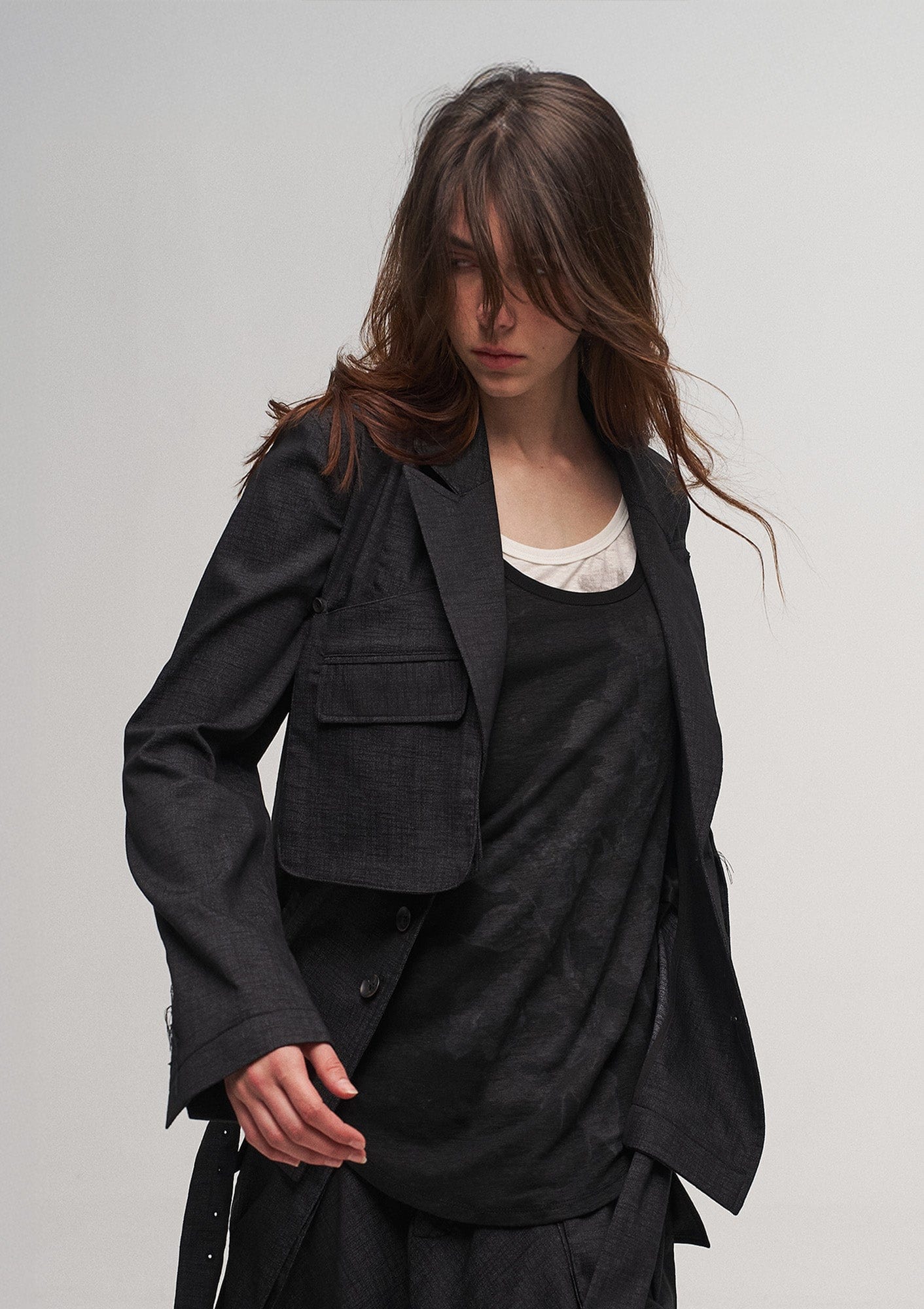 ILNya Nieternite Nifutur Asymmetric Pocket Multi-Button Blazer, premium urban and streetwear designers apparel on PROJECTISR.com, ILNya Nieternite Nifutur