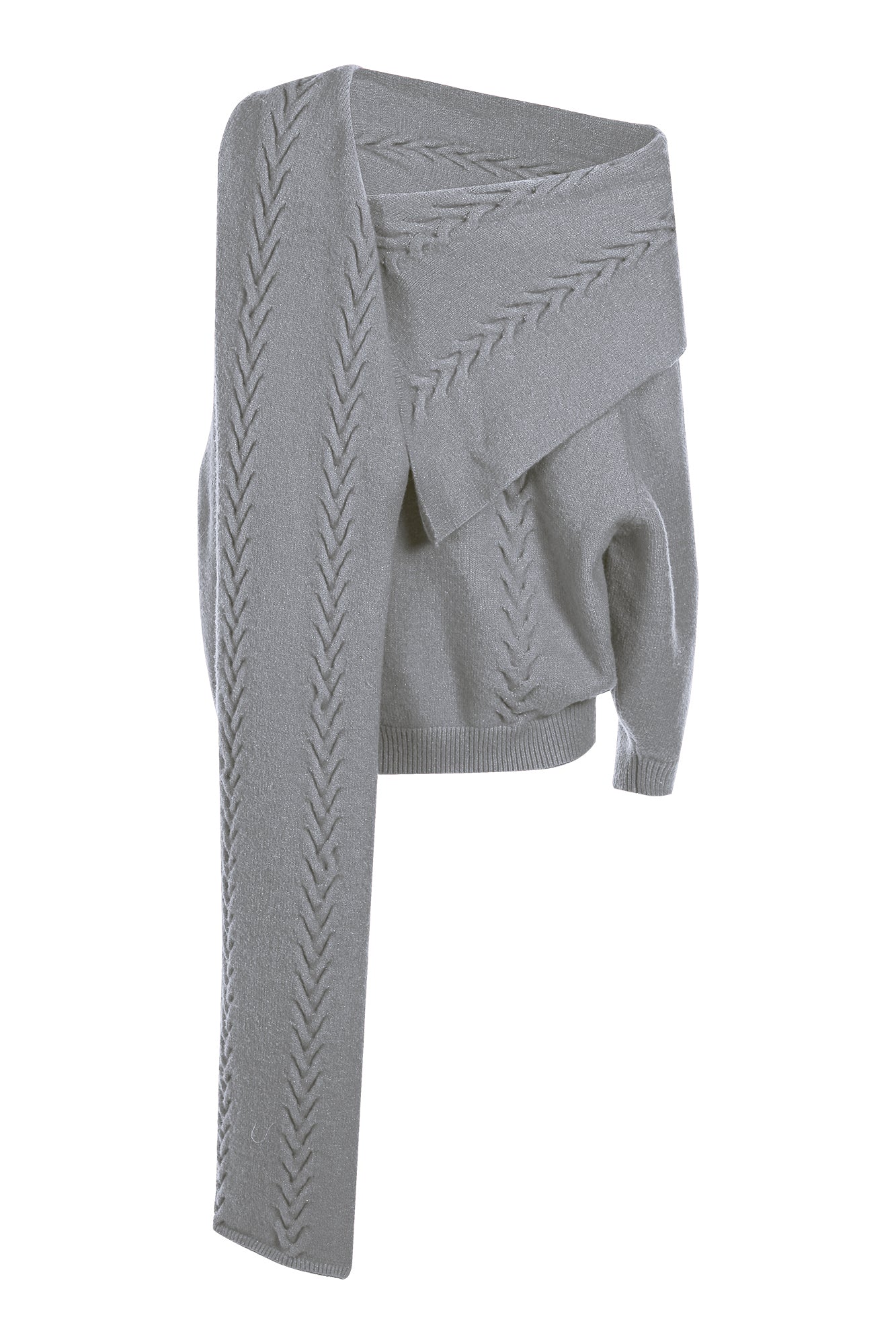 NEVER OFFEND L ANGEL Oversized Draped-Scarf Cable-Knit Sweater