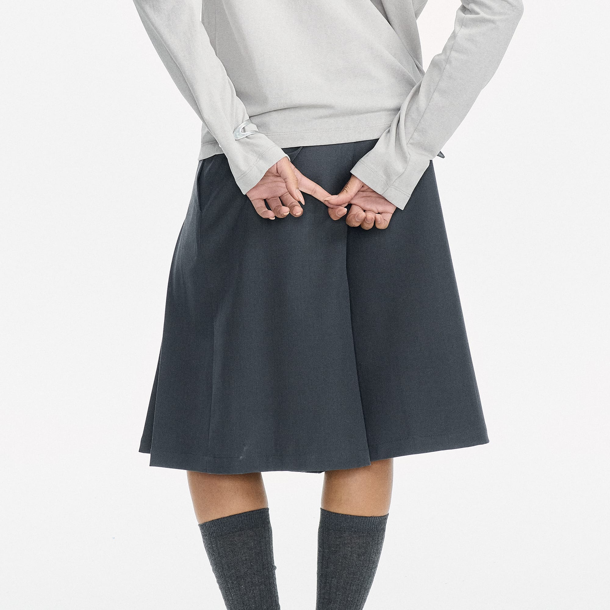 LEONSENSE Pleated A-Line Skort Shorts