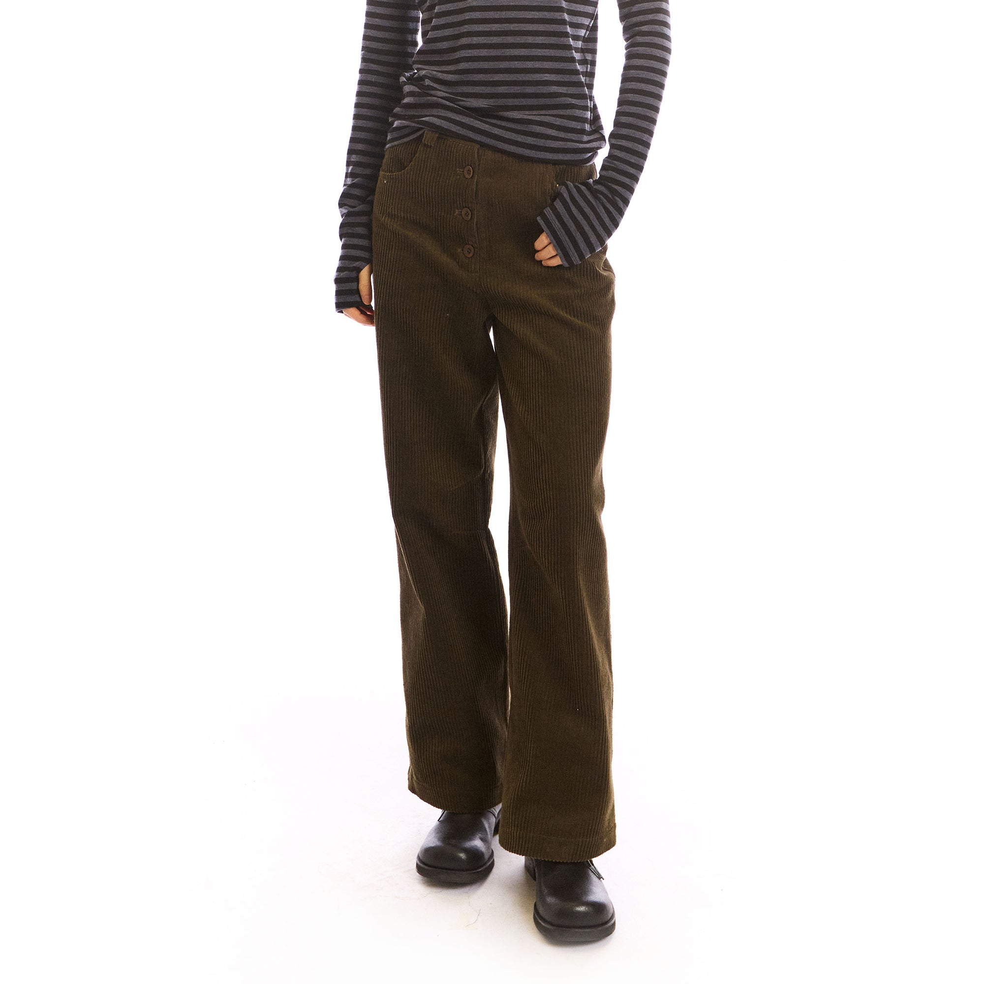 NEVERSEEZ Button-Fly Corduroy Pants
