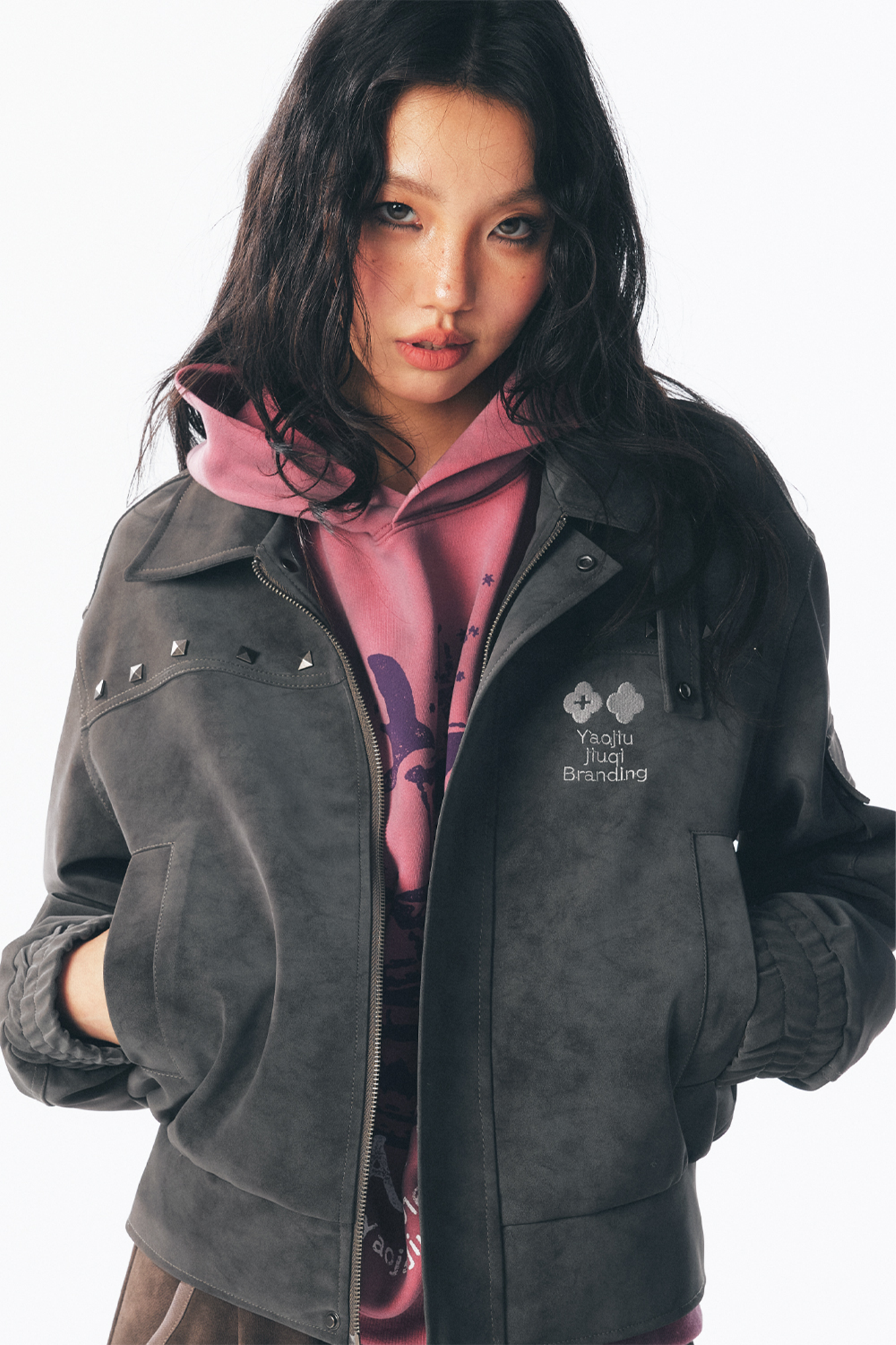 1997 POSTOFFICE Star Patch Studded Cropped Jacket