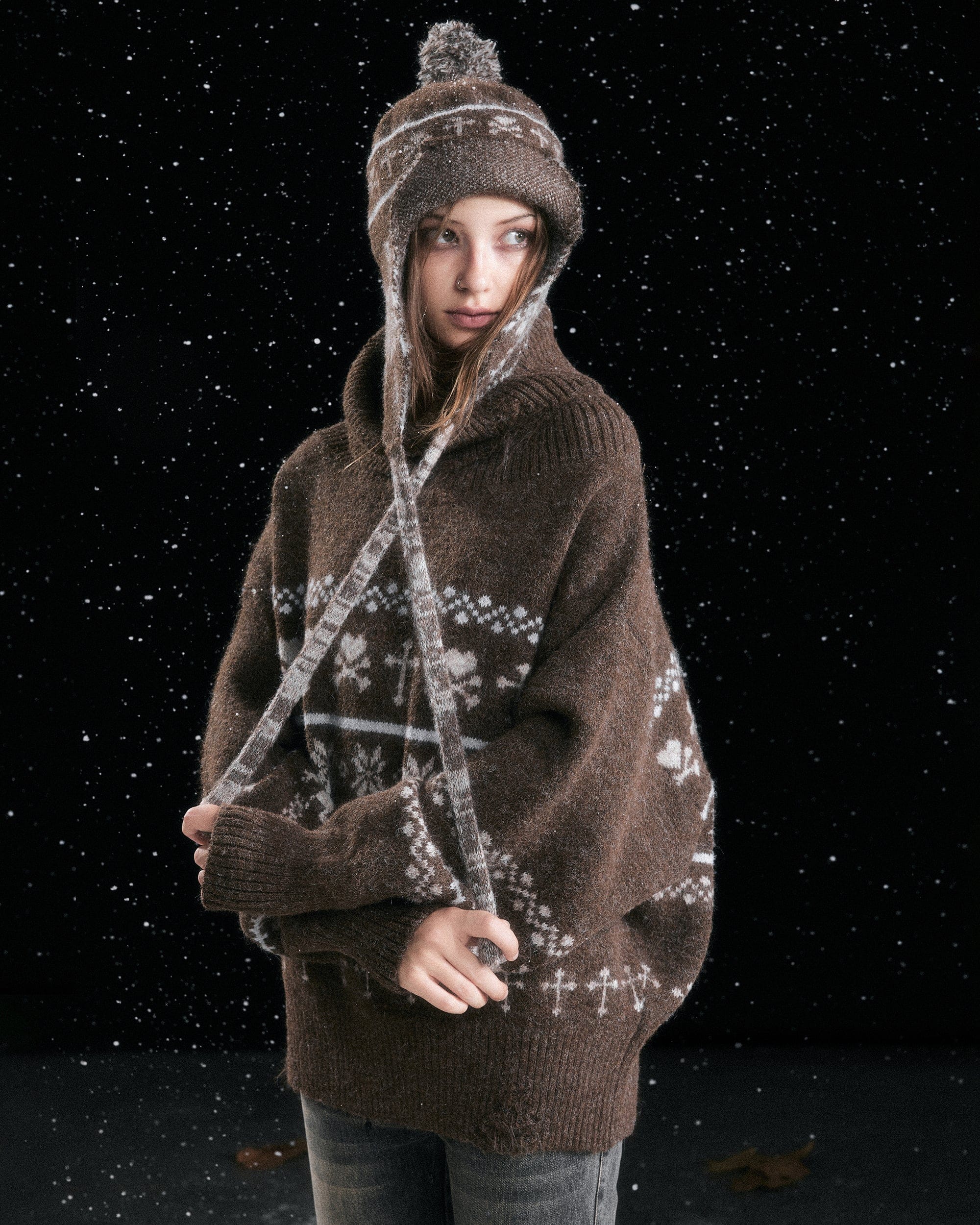 CESTNOUS Fair Isle Slouchy Oversized Sweater