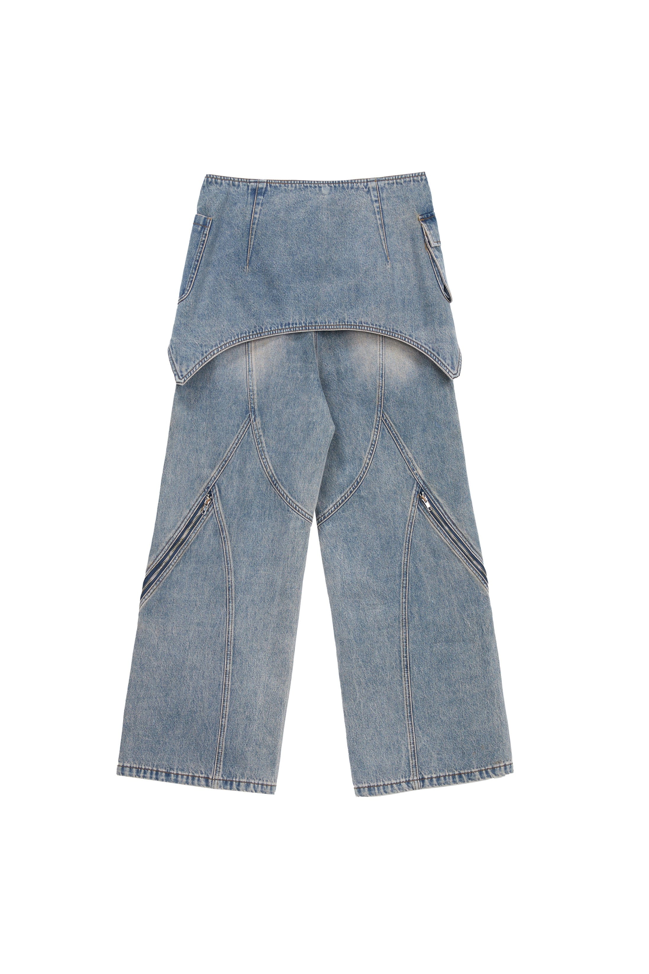 VANN VALRENCE Detachable Overlay Structural Panel Zip Jeans, premium urban and streetwear designers apparel on PROJECTISR.com, VANN VALRENCE