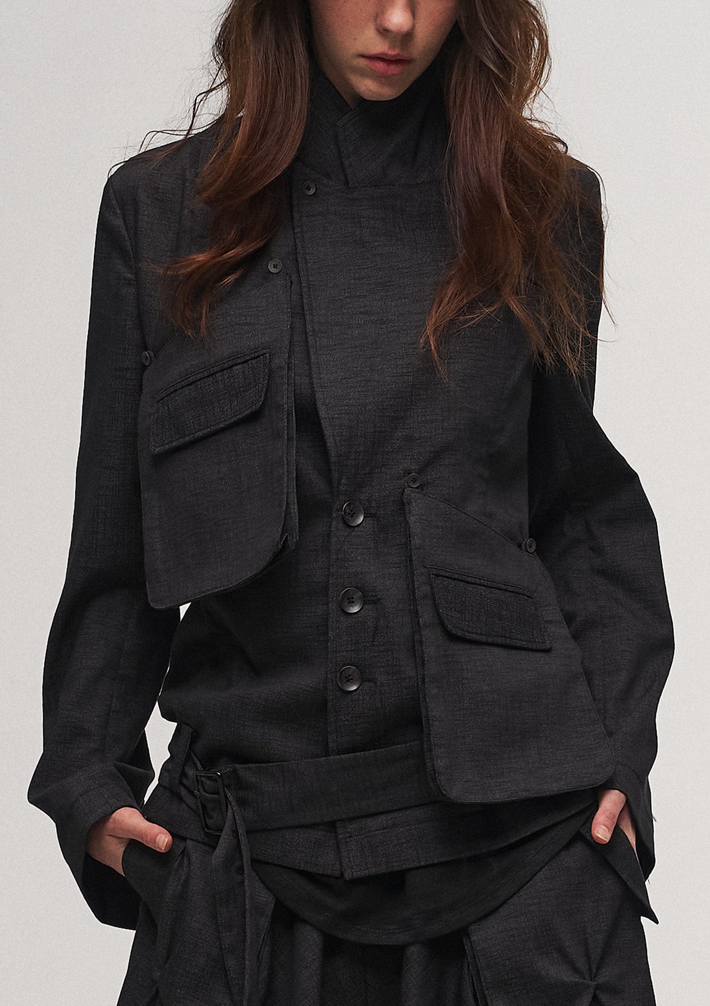 ILNya Nieternite Nifutur Asymmetric Pocket Multi-Button Blazer, premium urban and streetwear designers apparel on PROJECTISR.com, ILNya Nieternite Nifutur