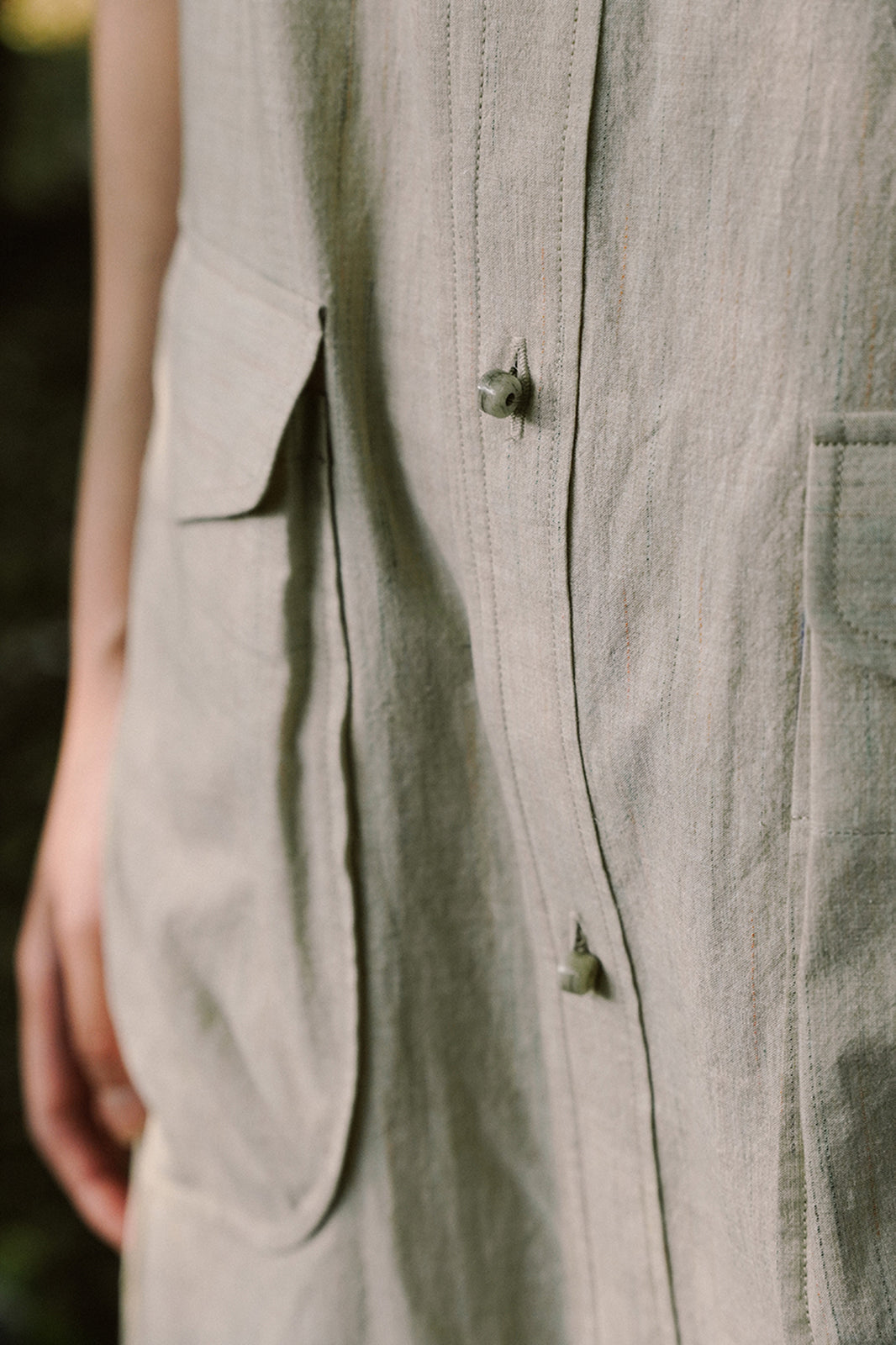 CAIRA Utility Pocket Button-Front Maxi Dress