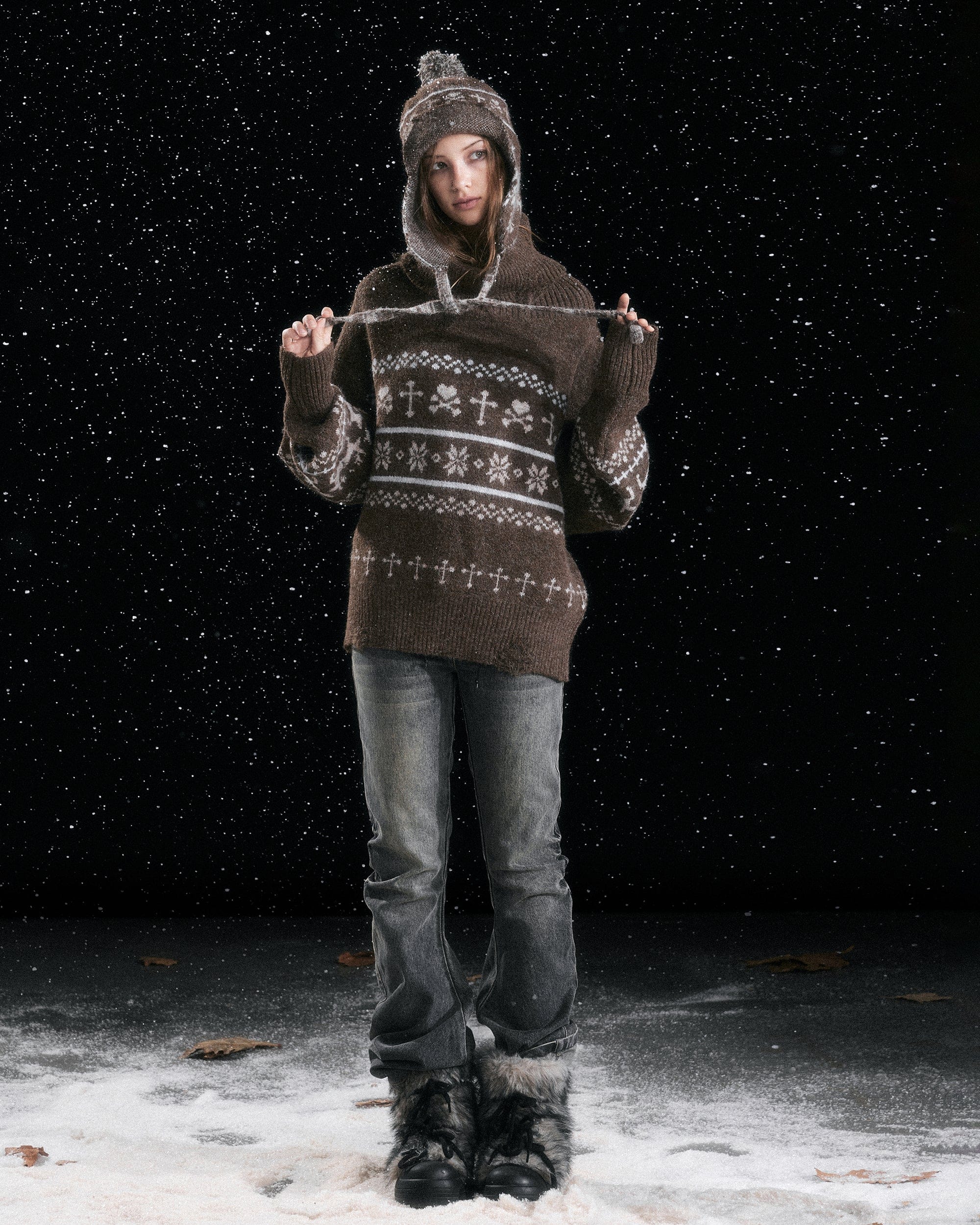 CESTNOUS Fair Isle Slouchy Oversized Sweater