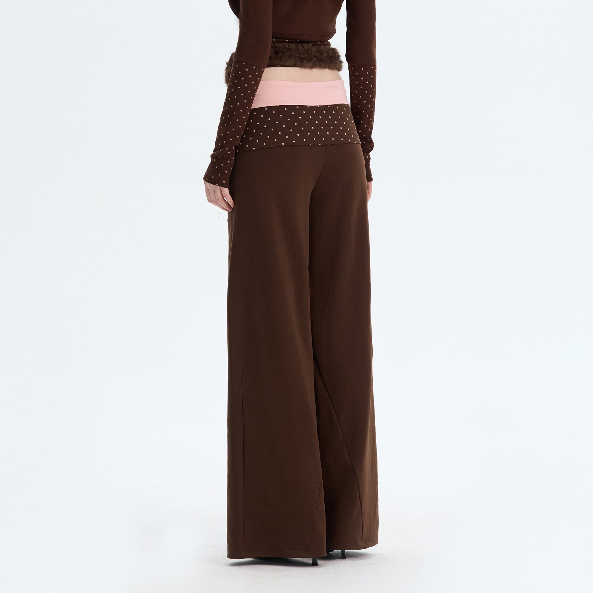 THE NEVERMORE Contrast-Waist Micro-Polka Sweatpants