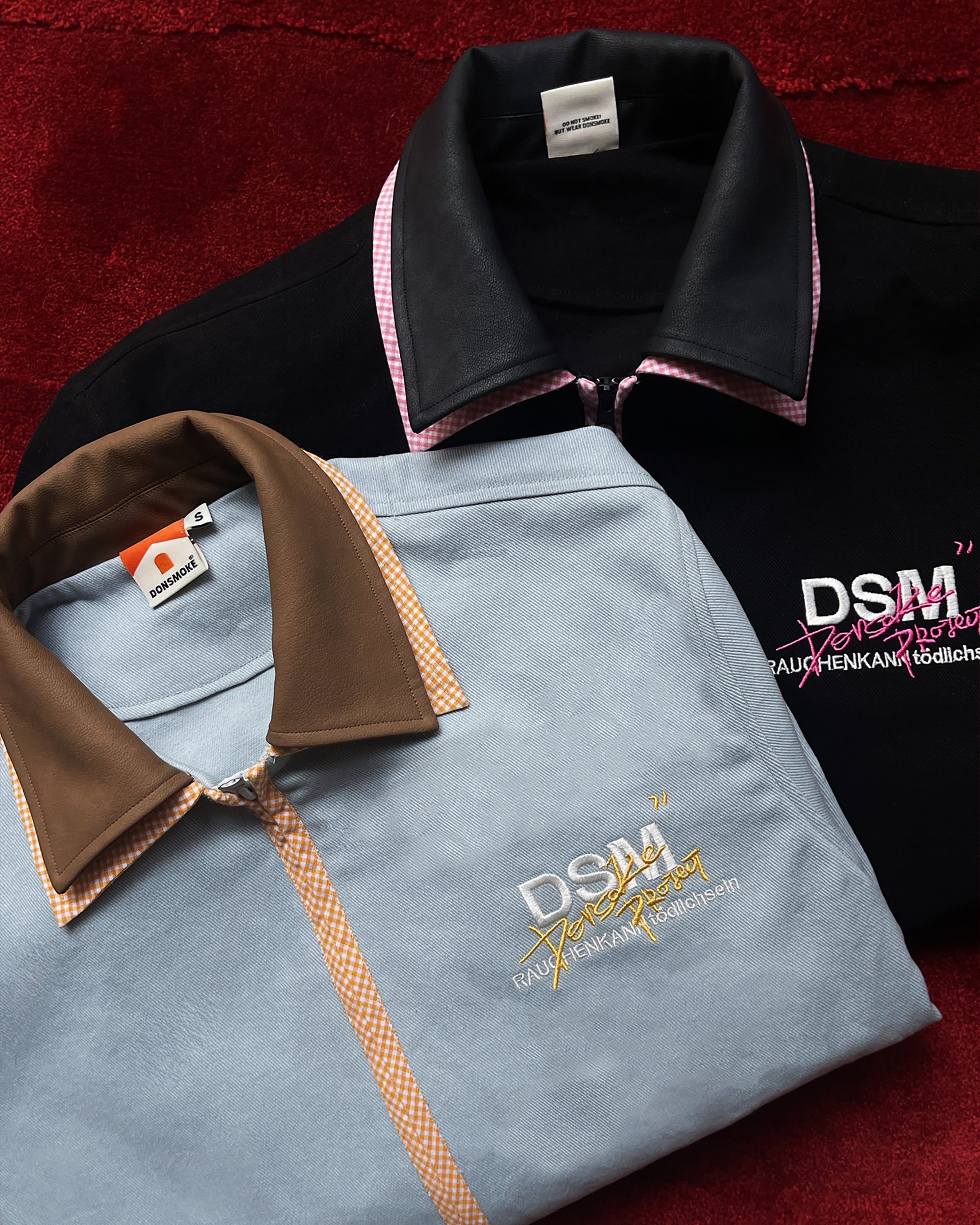 DONSMOKE Contrast Paneled Zipper Jacket