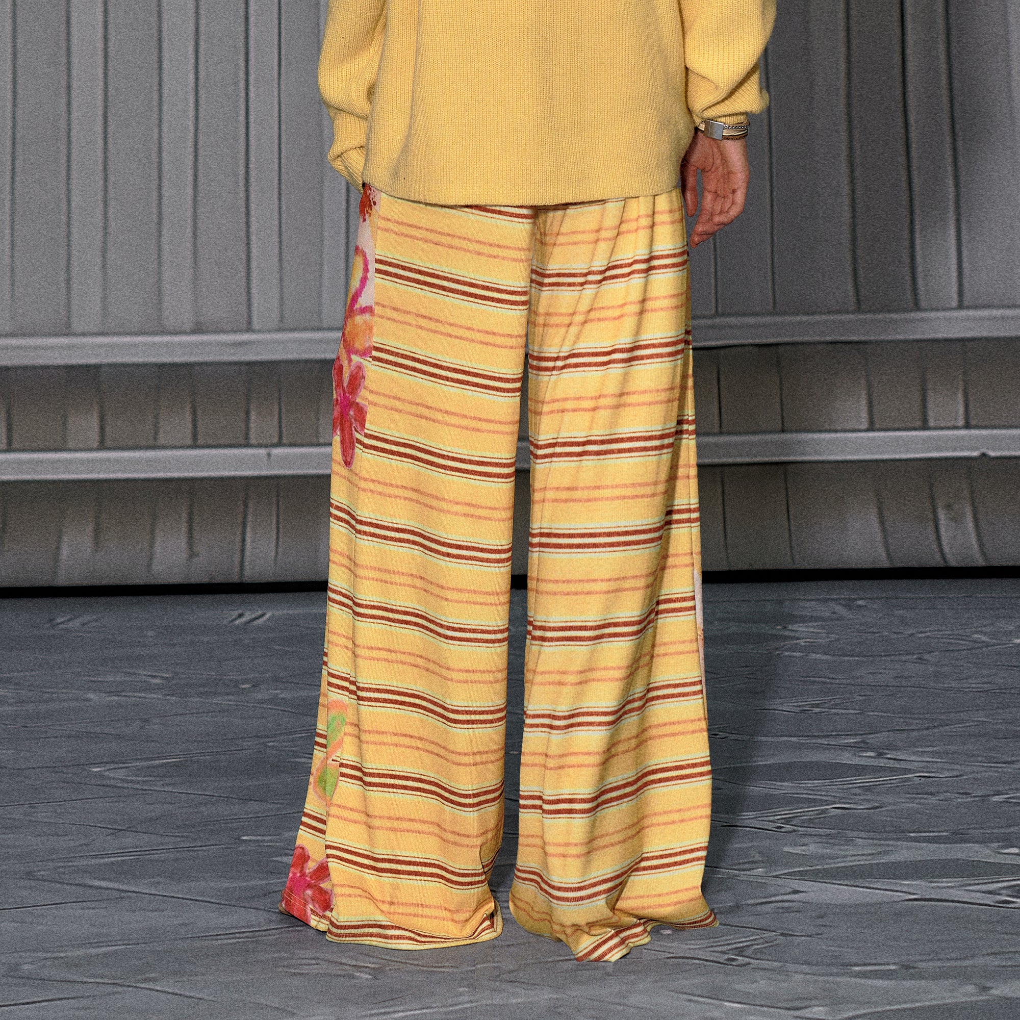 THE NEVERMORE Striped Bloom Beaded Drawstring Pants