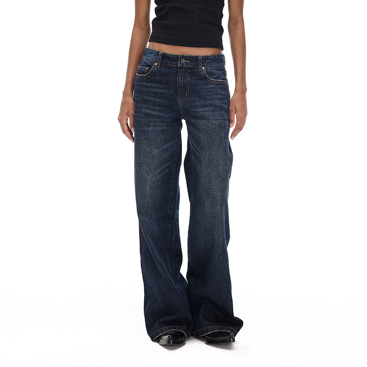COSTUSTOOT Washed Straight-Leg Jeans