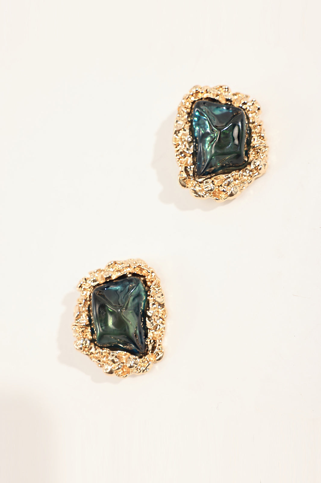 WINGFREE 18K Gold-Plated Resin Gem Stud Earrings