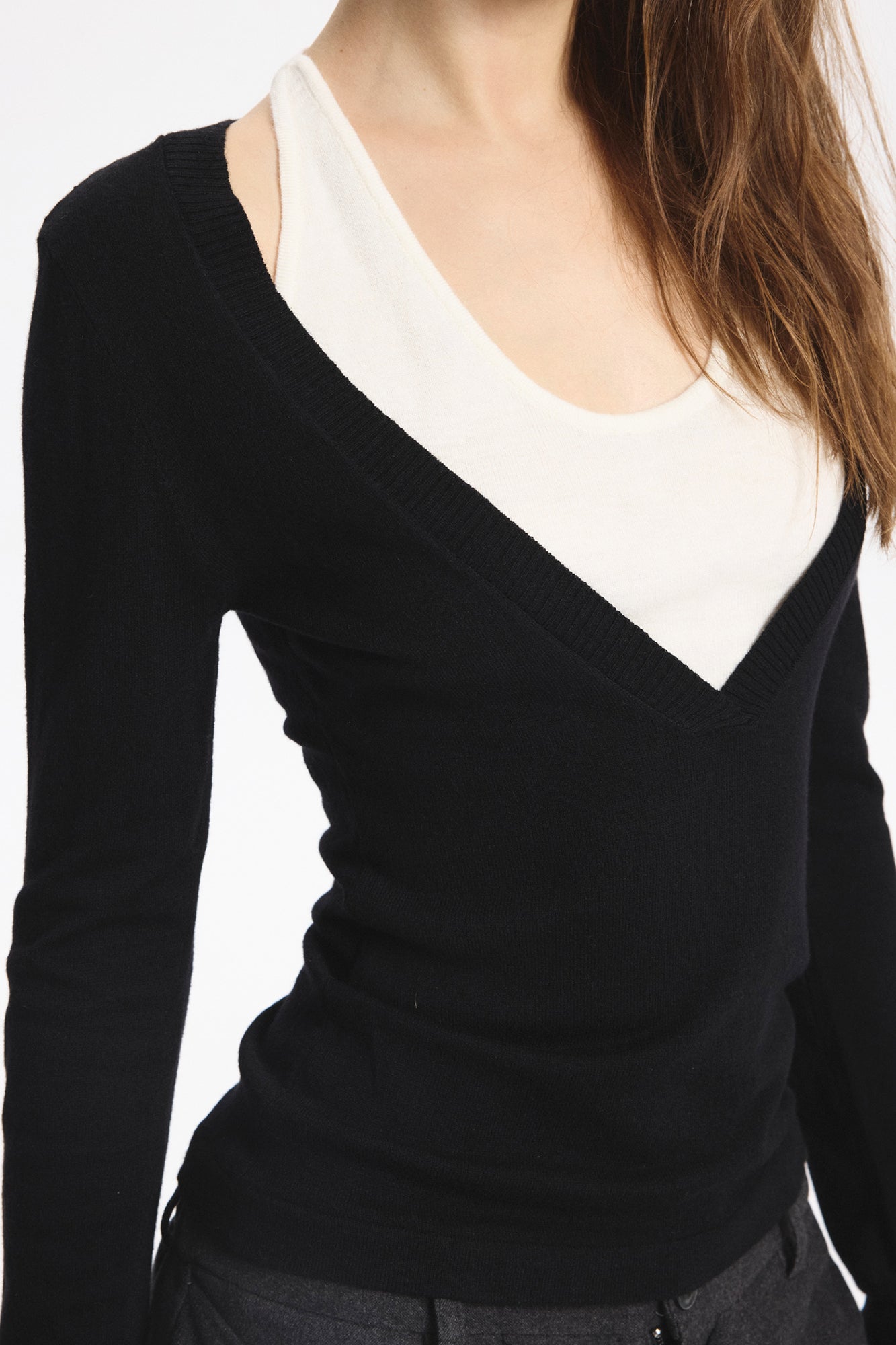 LEONSENSE Layered Cut-Out Tie-Back Top