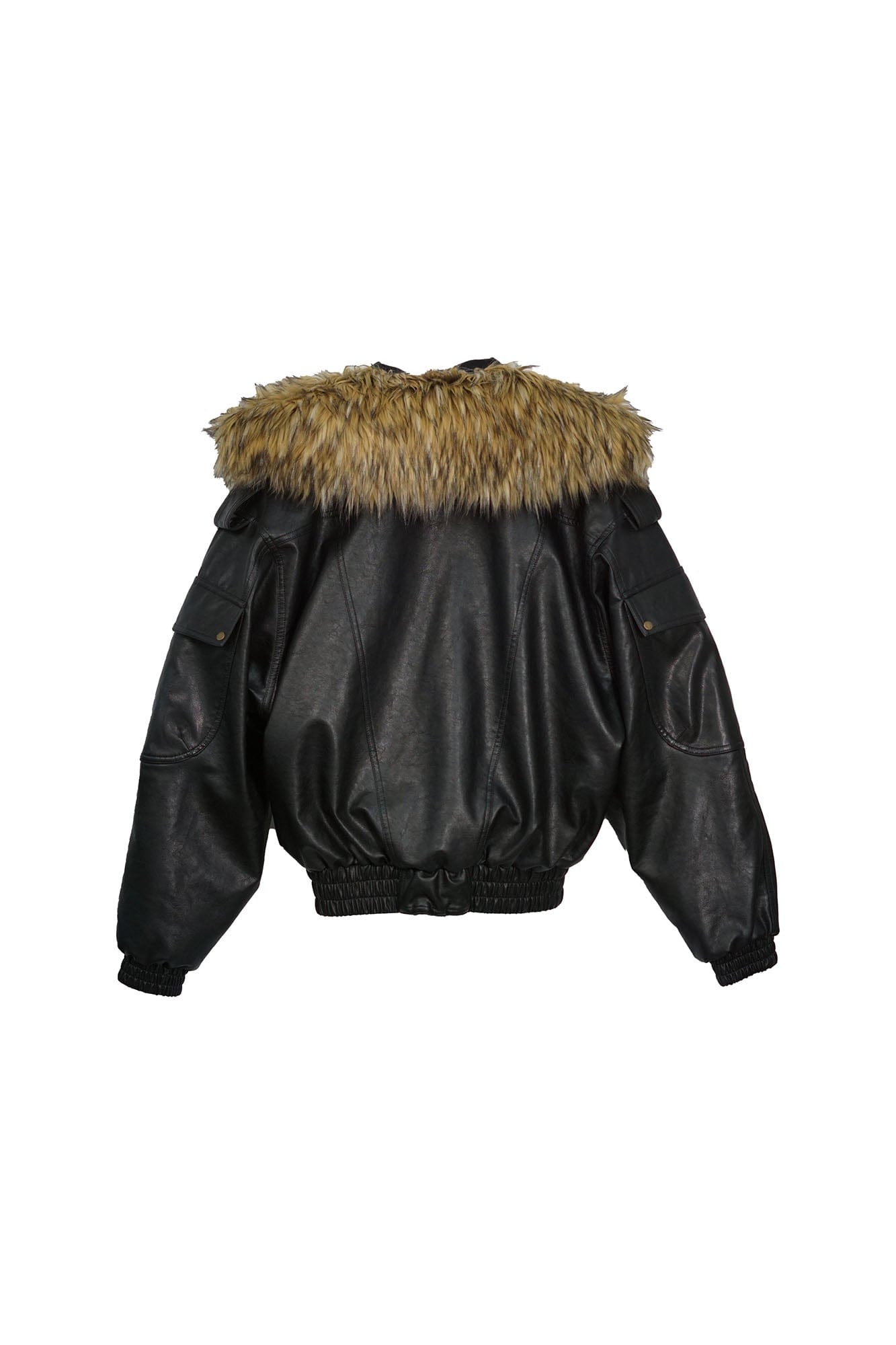 CESTNOUS Detachable Faux Fur-Lined Bomber Jacket