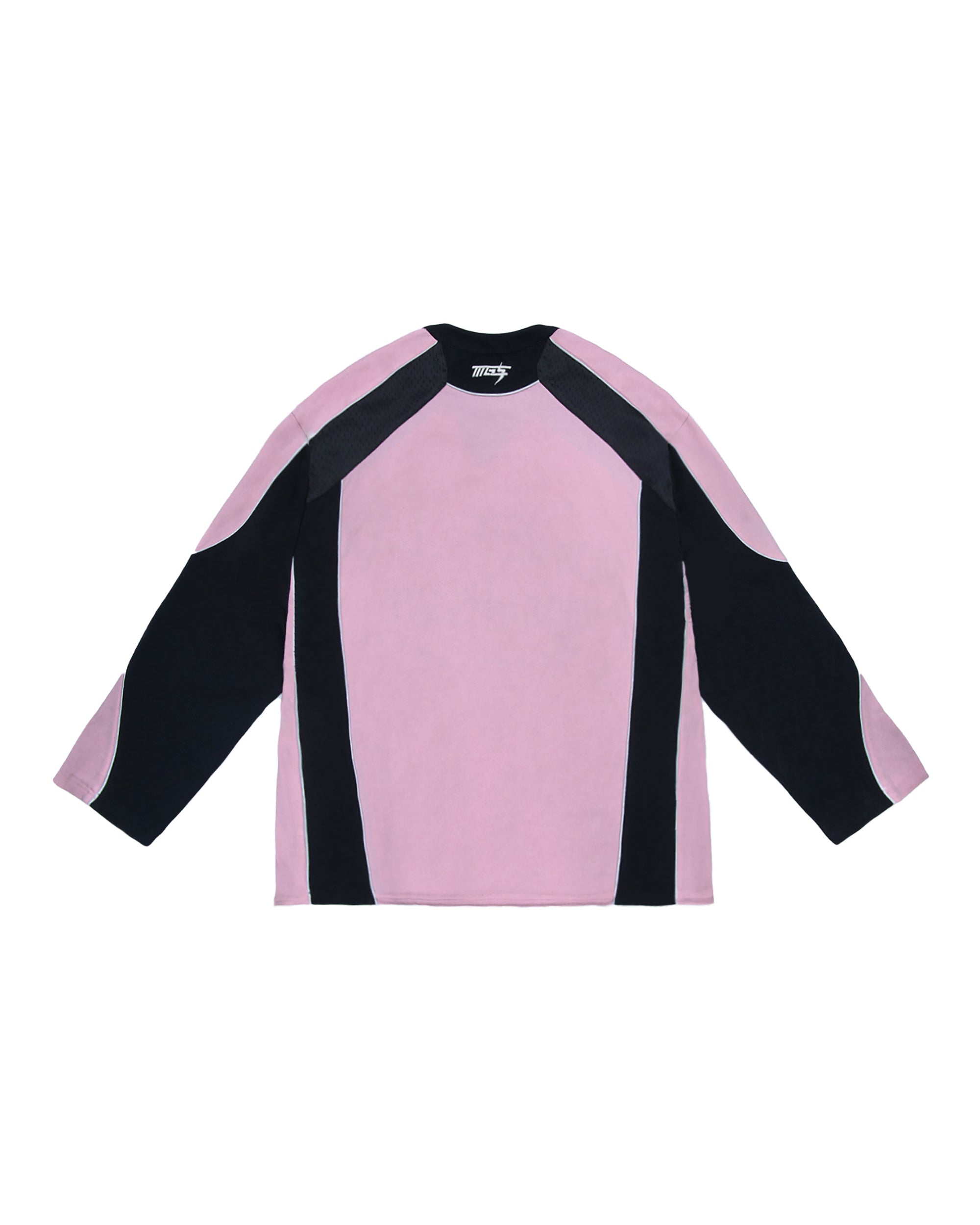 MOGONGSHE Retro Contrast Spliced Raglan Long-Sleeve Tee