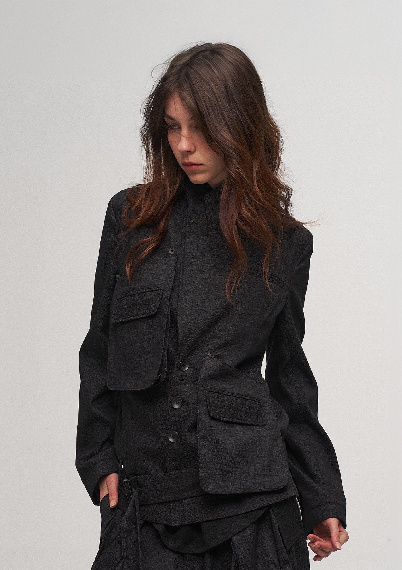 ILNya Nieternite Nifutur Asymmetric Pocket Multi-Button Blazer, premium urban and streetwear designers apparel on PROJECTISR.com, ILNya Nieternite Nifutur