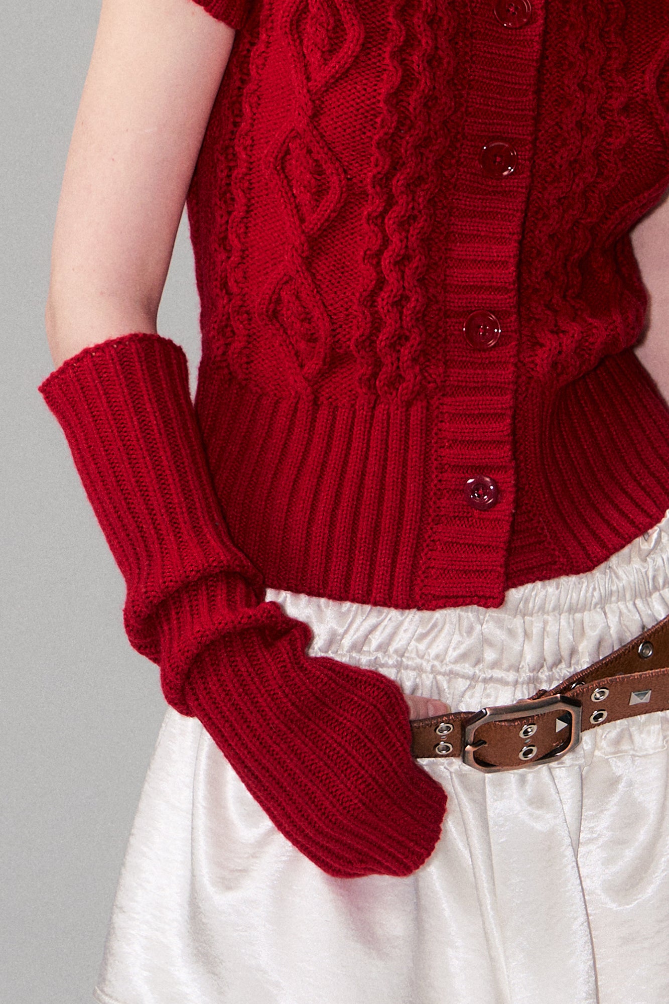 THE NEVERMORE Fold Collar Cable Knit Cardigan