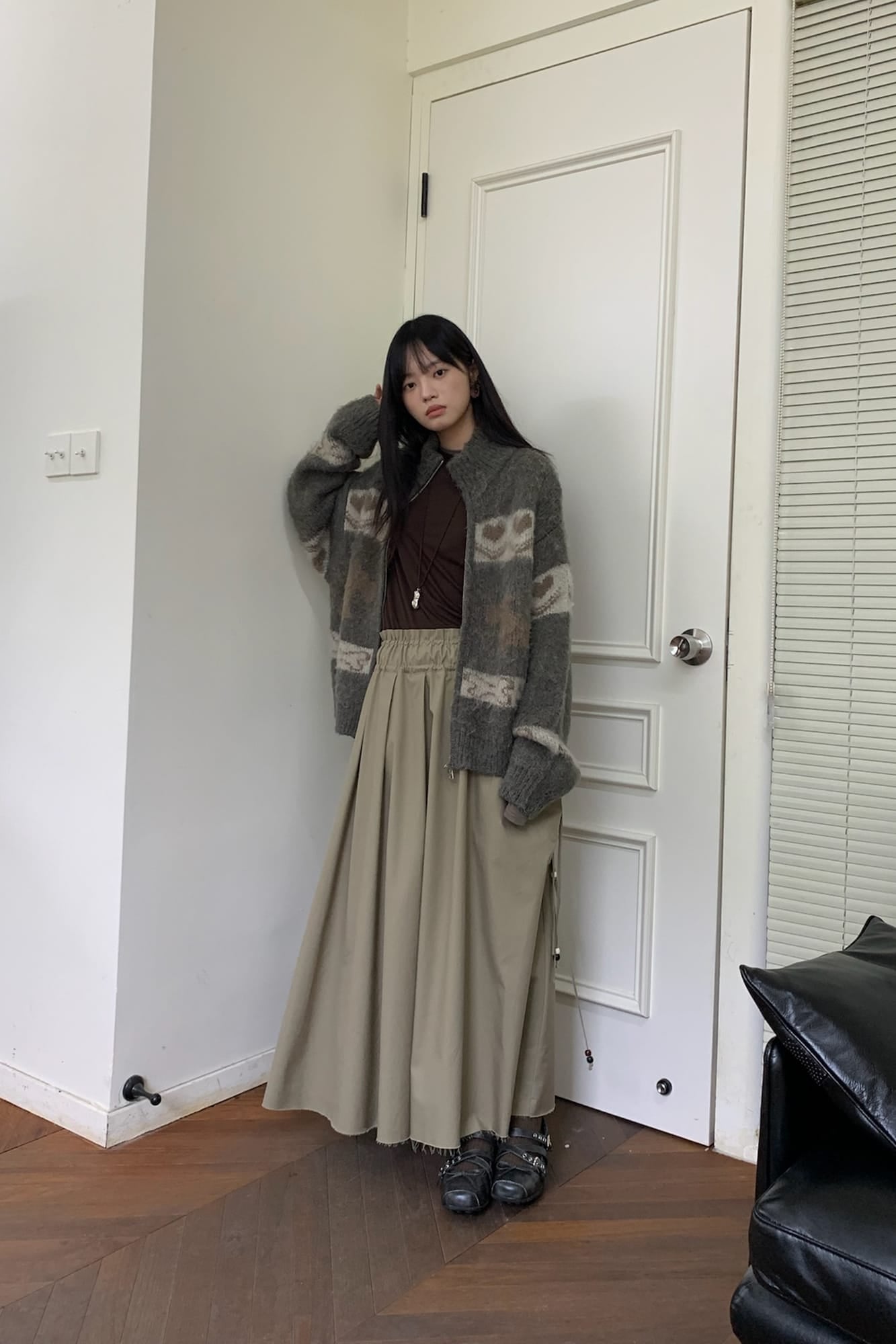 NEVERSEEZ Drawstring Ruched Utility Pocket Maxi Skirt