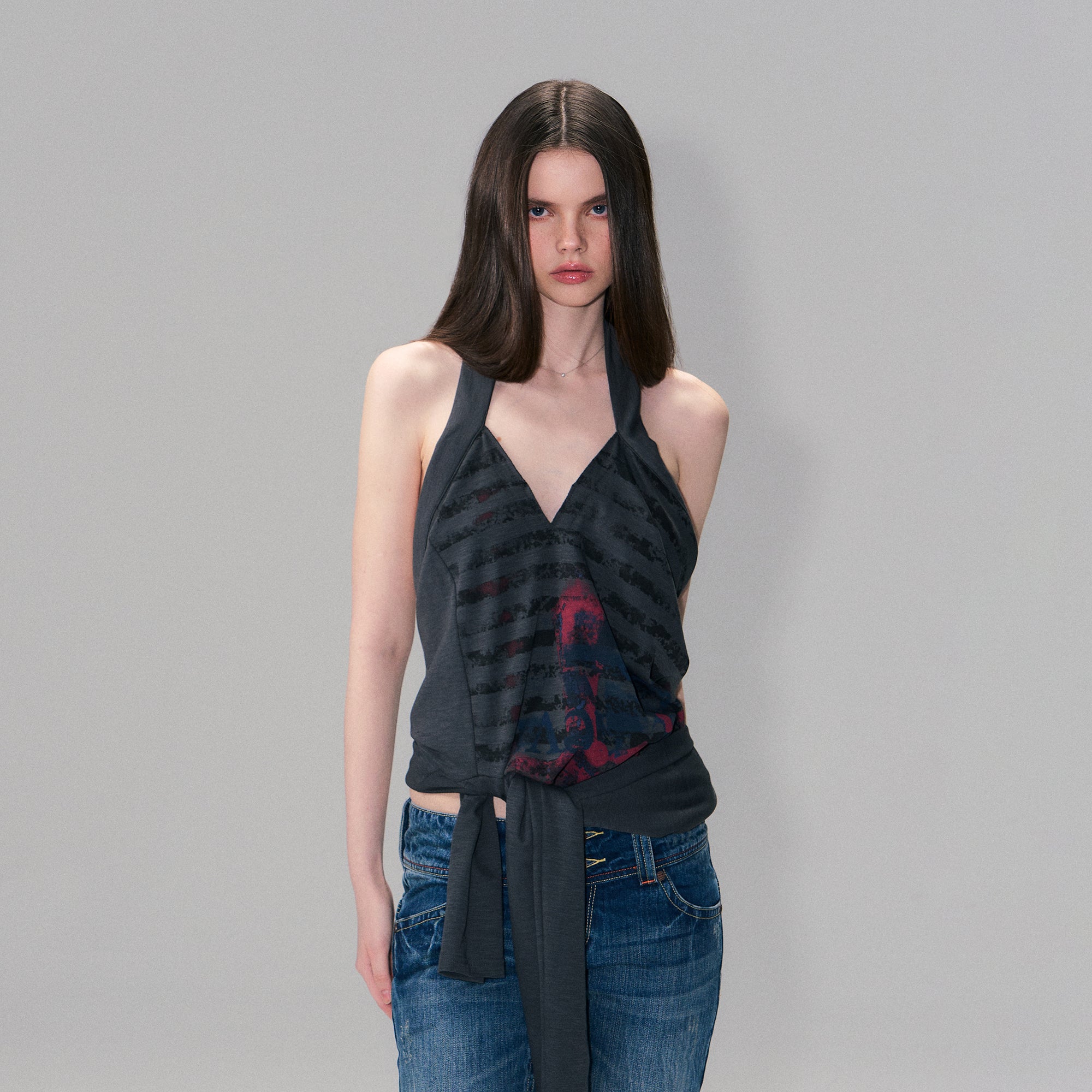 THE NEVERMORE Convertible Full-Print Long-Sleeve Tee