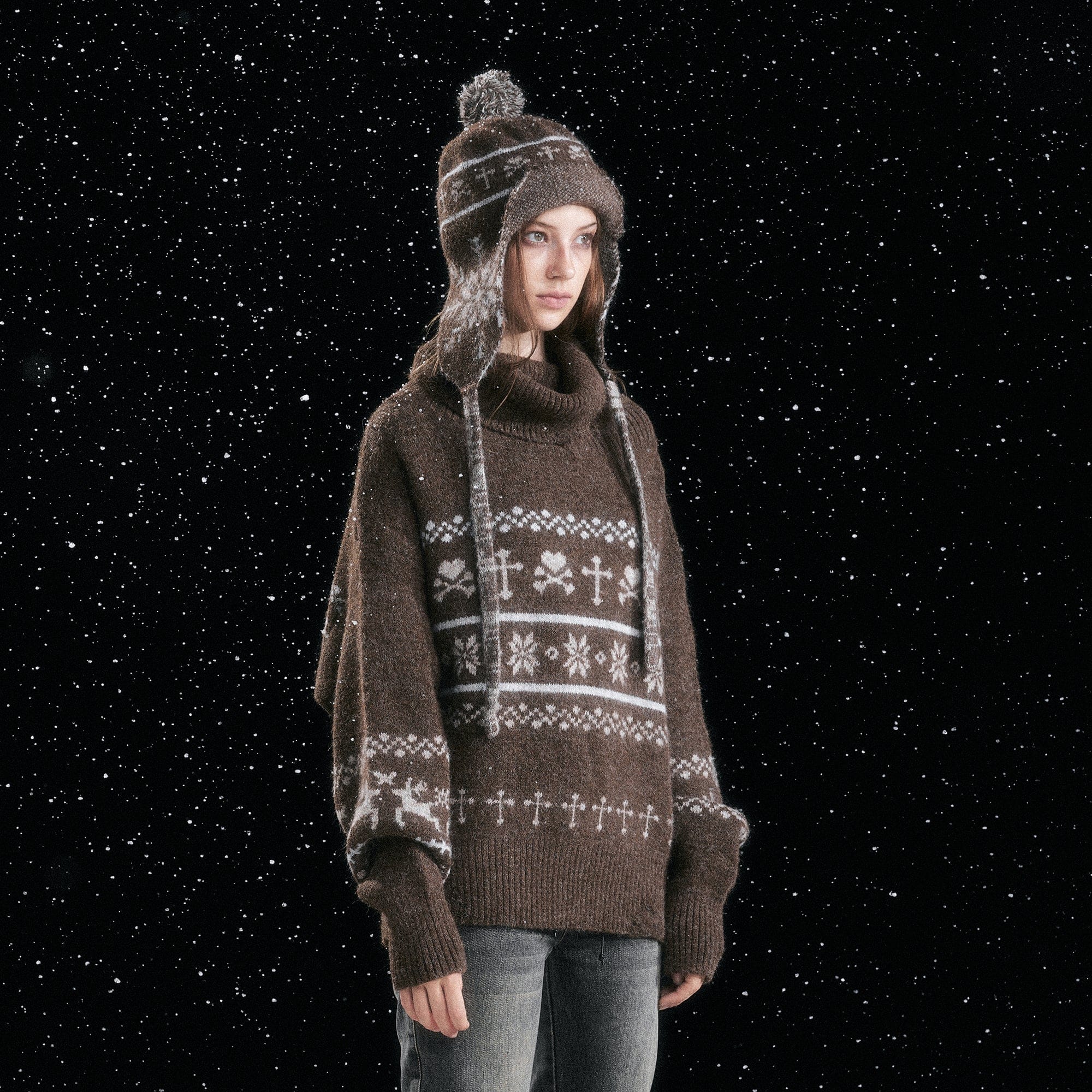 CESTNOUS Fair Isle Slouchy Oversized Sweater