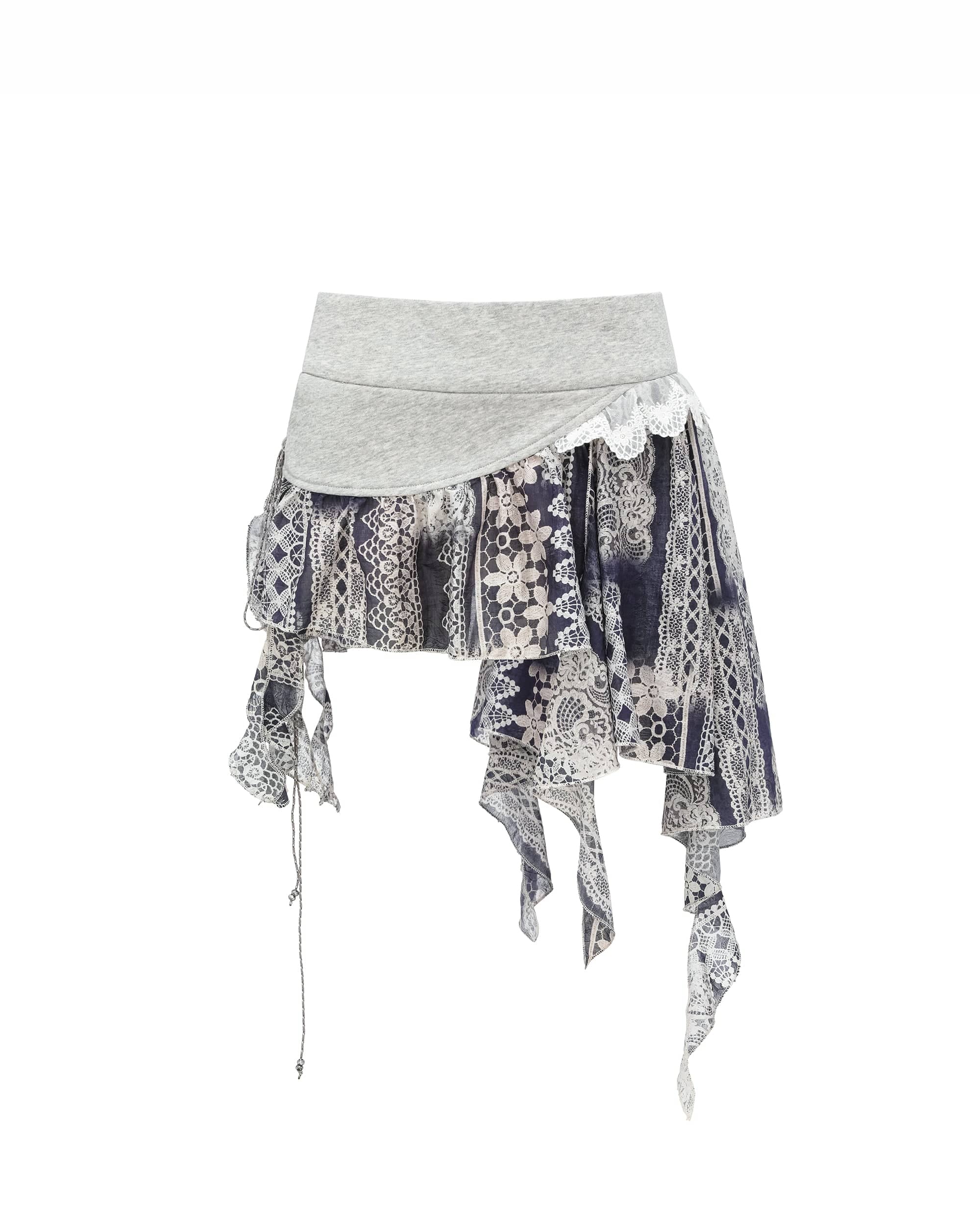 OINIMI Asymmetrical Lace Panel Skirt Wrap