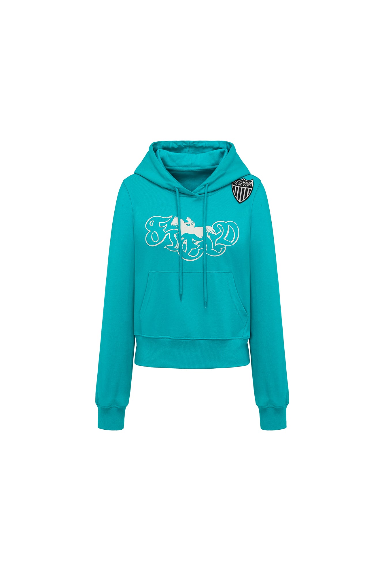 OINIMI Graffiti Graphic Crest-Patch Pullover Hoodie