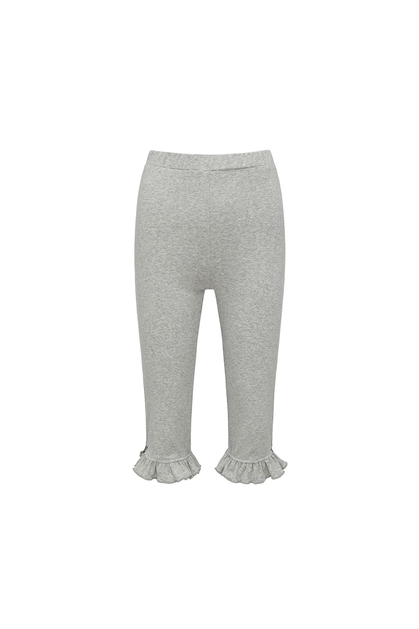 OINIMI Drawstring Ruffle Hem Capri Leggings