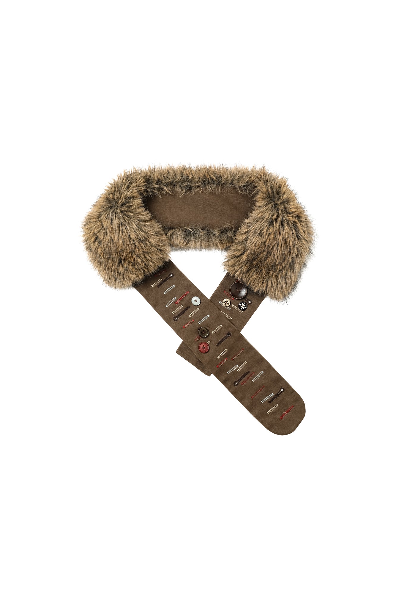 OINIMI Multi-Use Faux Fur Embroidered Belt
