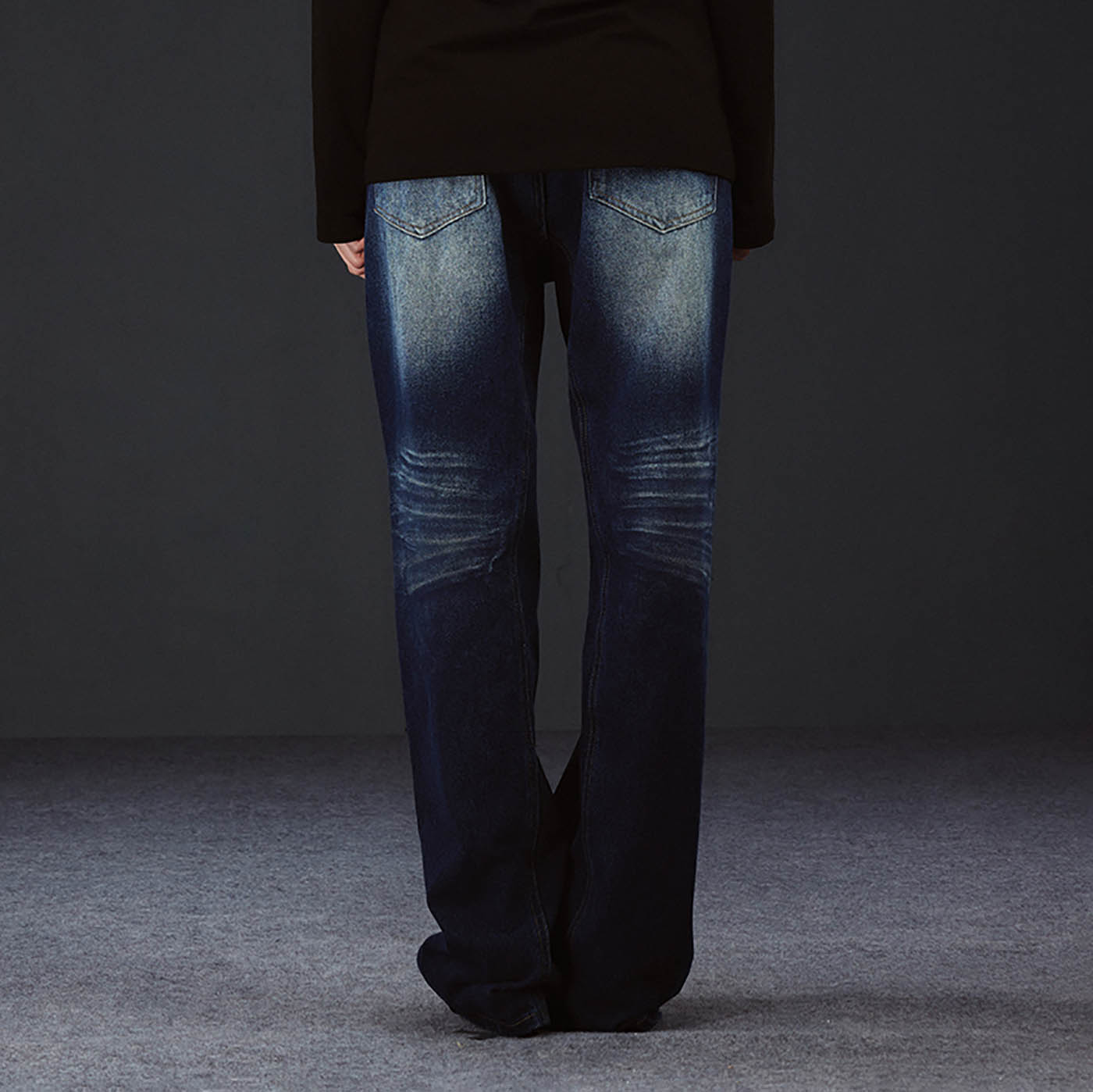 ARTIFICIAL WORLD Crinkled Straight-Leg Washed Jeans, premium urban and streetwear designers apparel on PROJECTISR.com, ARTIFICIAL WORLD