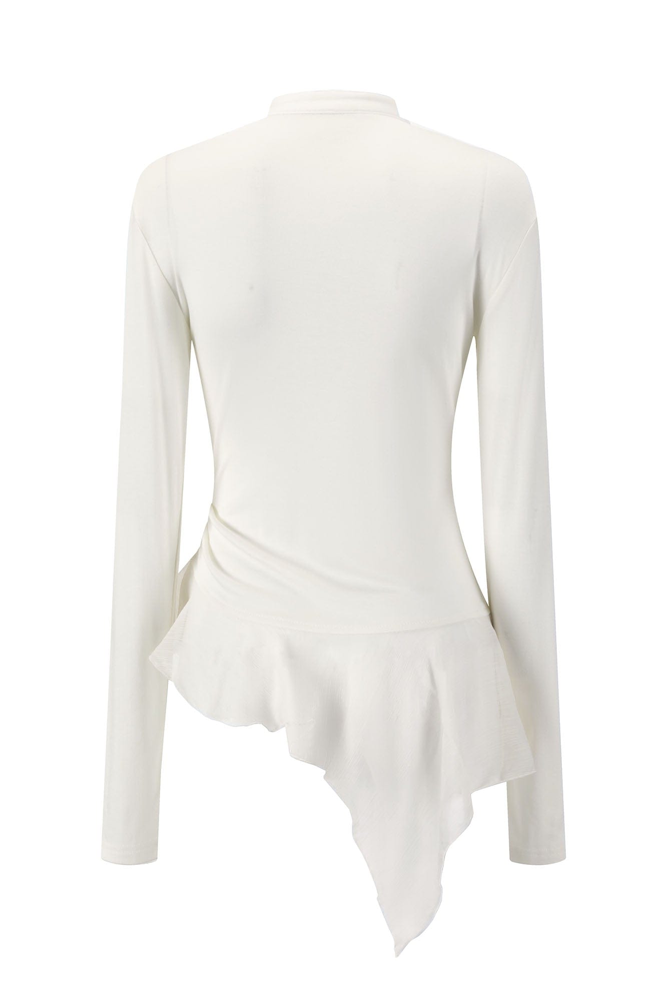 CESTNOUS Studded Ruffled Paneled Top