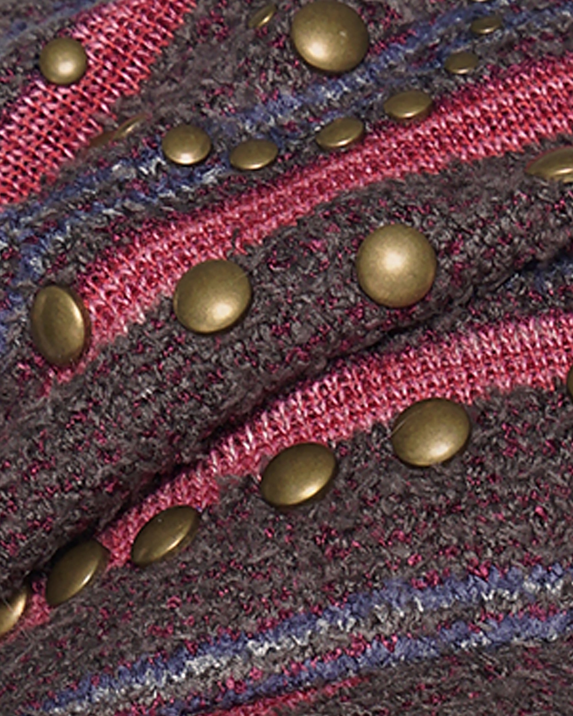 CONFUN Retro Studded Striped Slouchy Cap