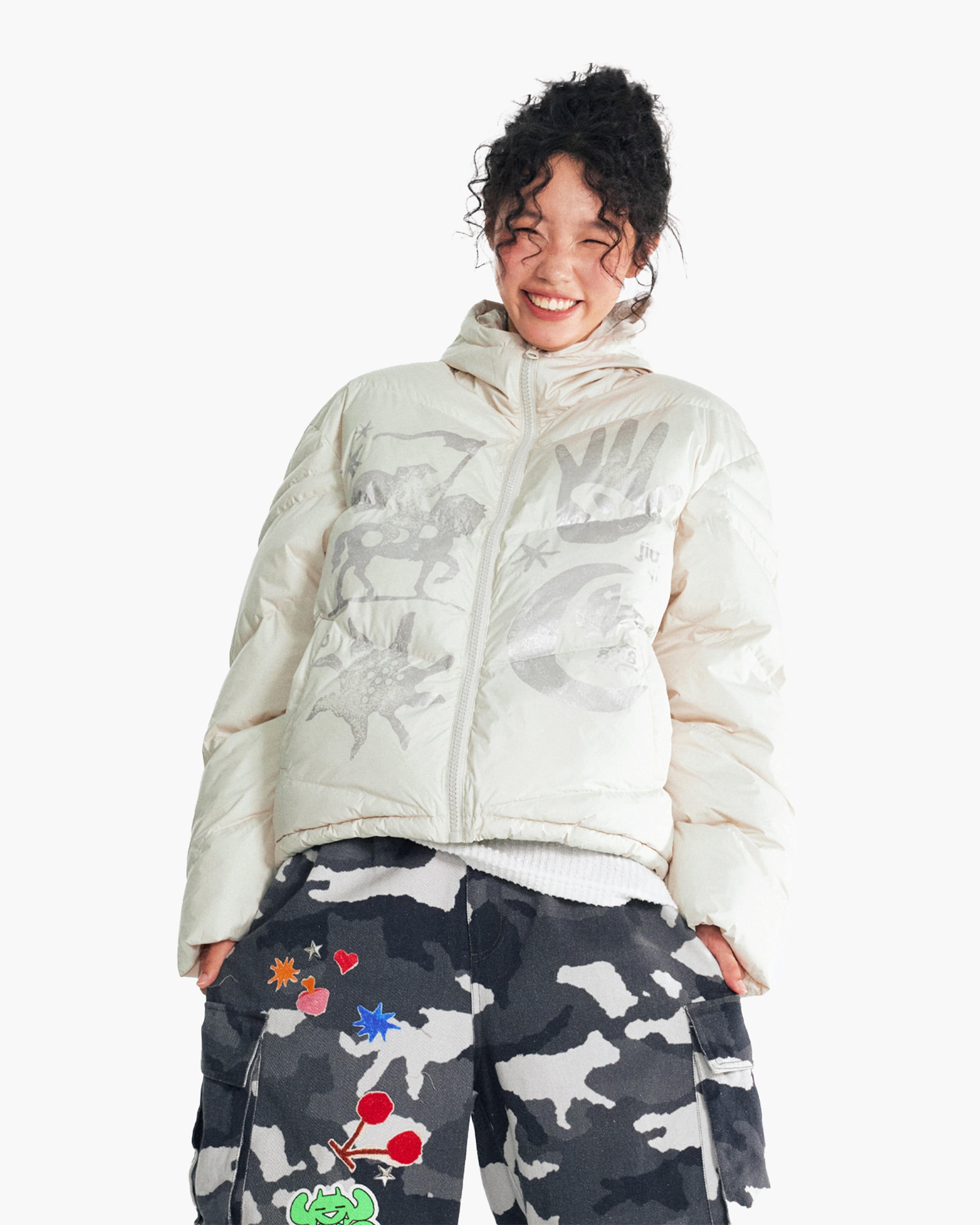 1997 POSTOFFICE Sun & Moon Knight Graphic Puffer Jacket