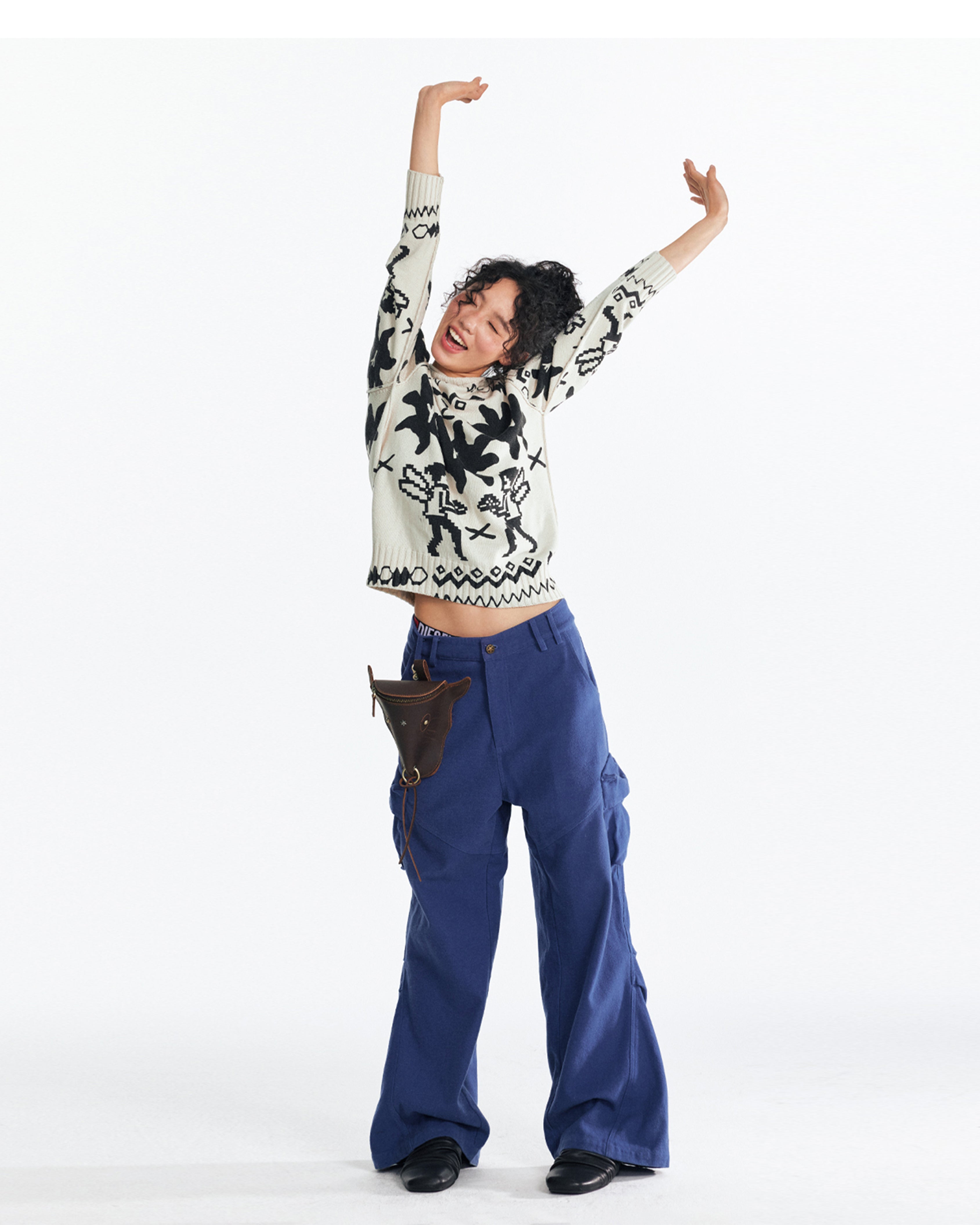 1997 POSTOFFICE Fair Isle Full-Print Sweater