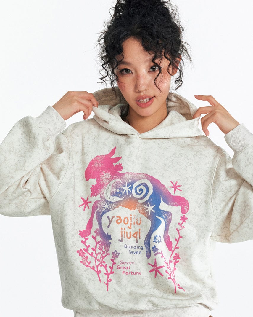 1997 POSTOFFICE Distressed Goat Fleece-Lined Hoodie