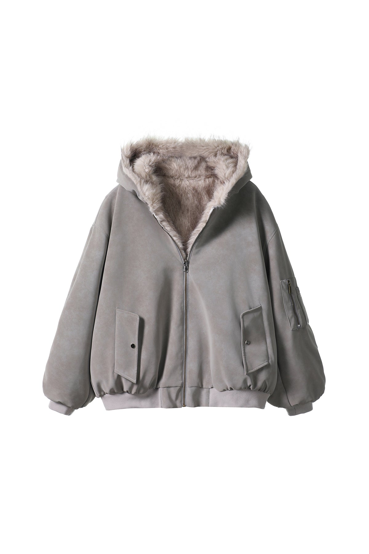 FREE CENTER Reversible Hooded Puffer Jacket