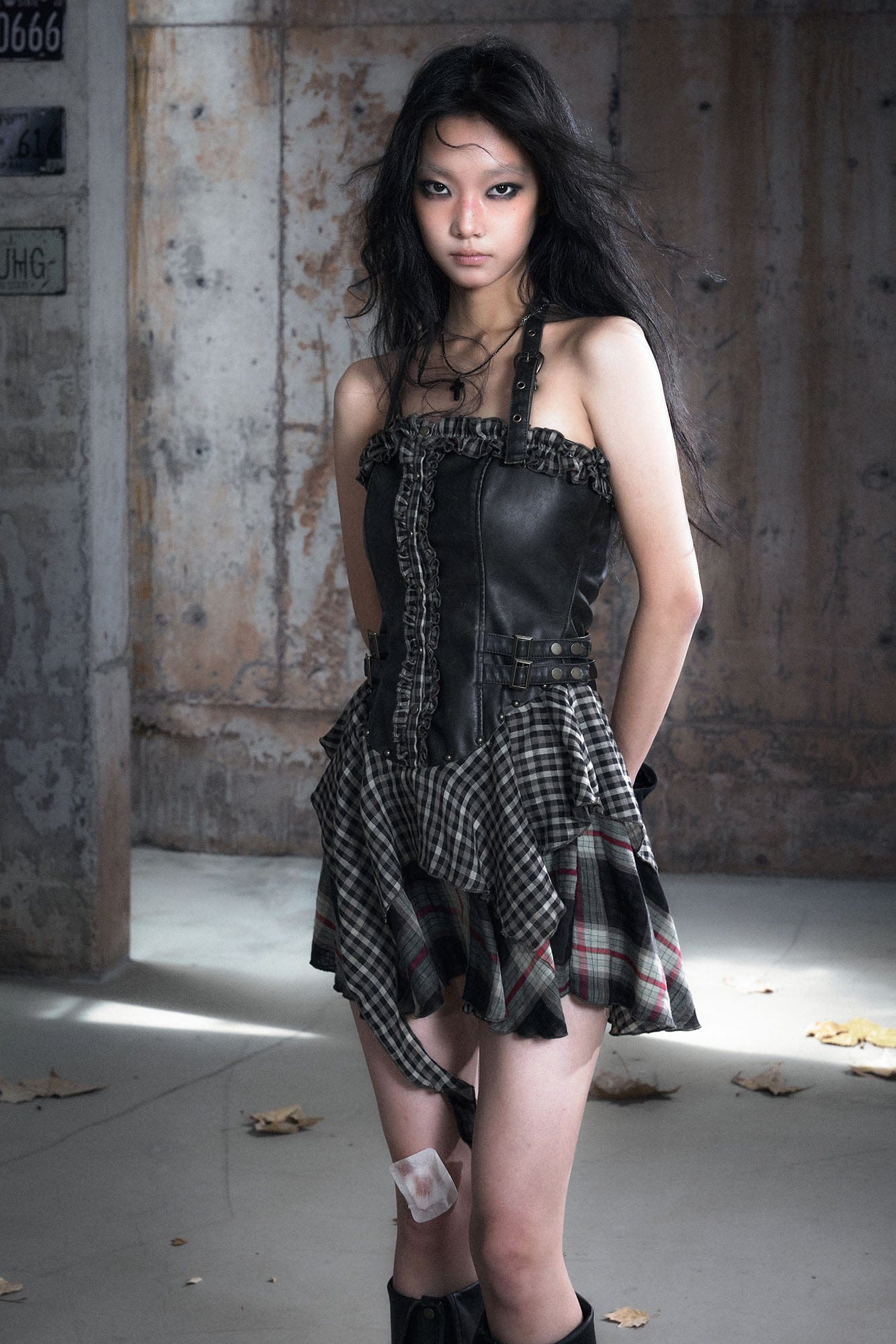 CESTNOUS Ruffled Trim Corset Layered Mini Dress