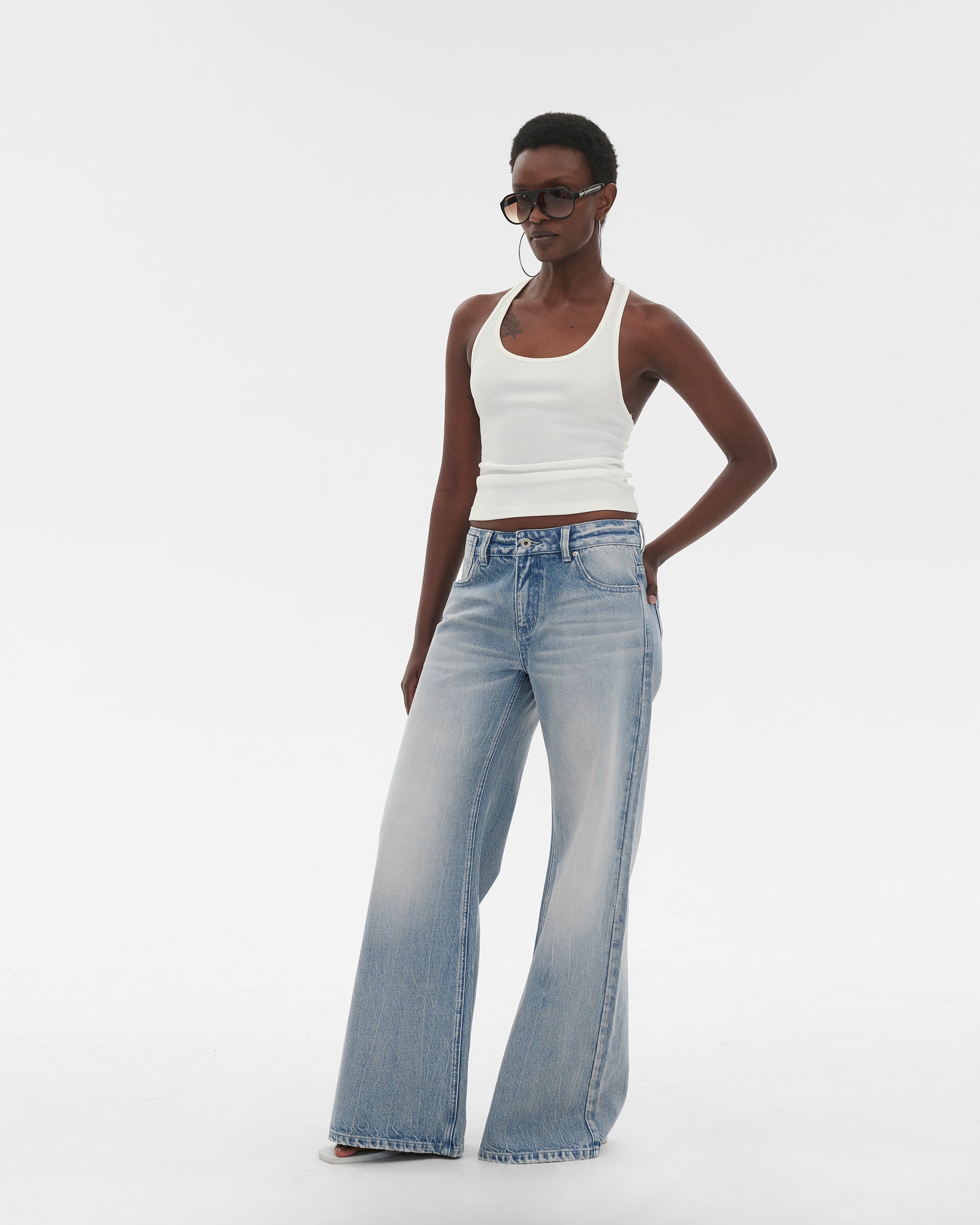 COMMAND N Retro Washed Micro-Flare Jeans