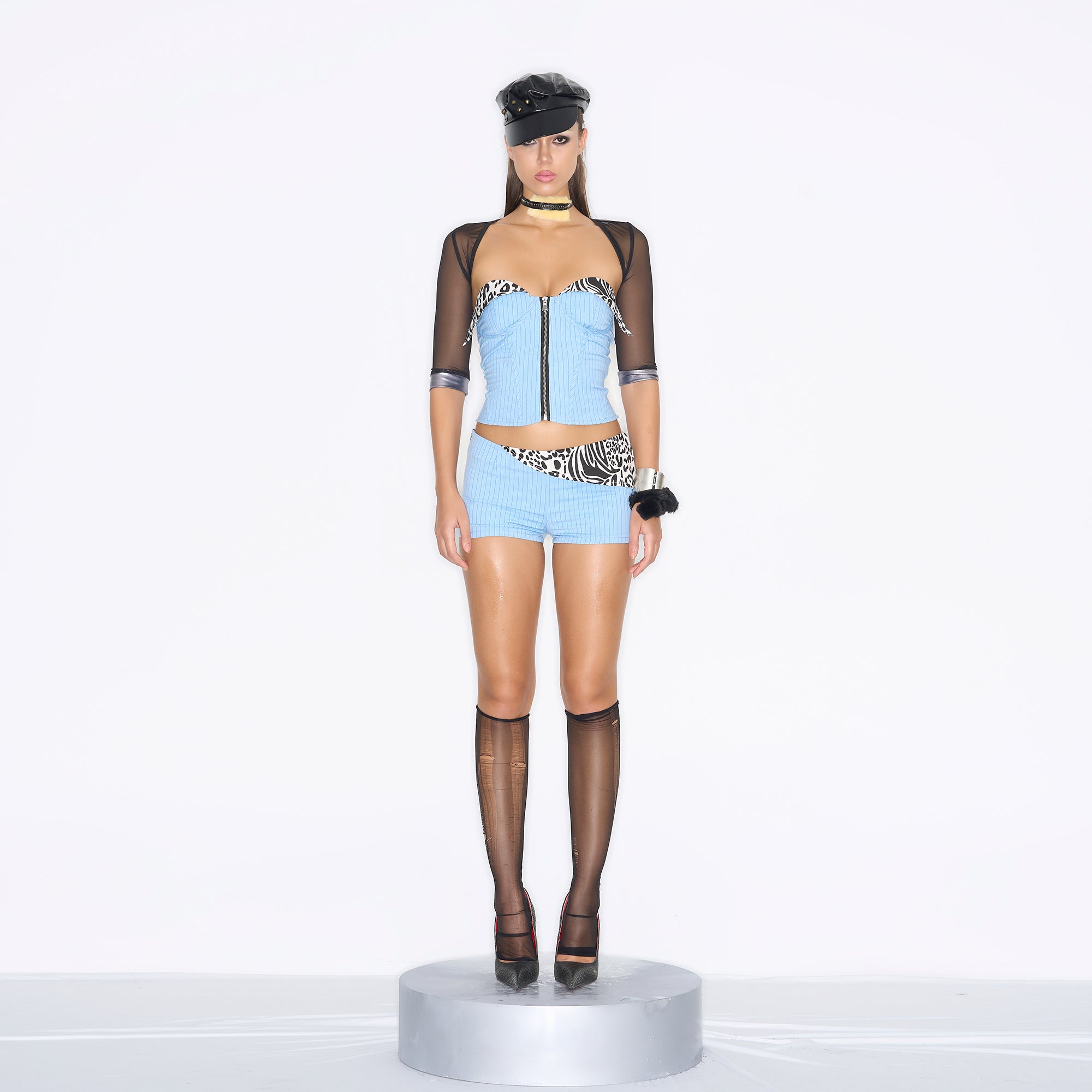 NEVER OFFEND L ANGEL Animal Print Bustier Set